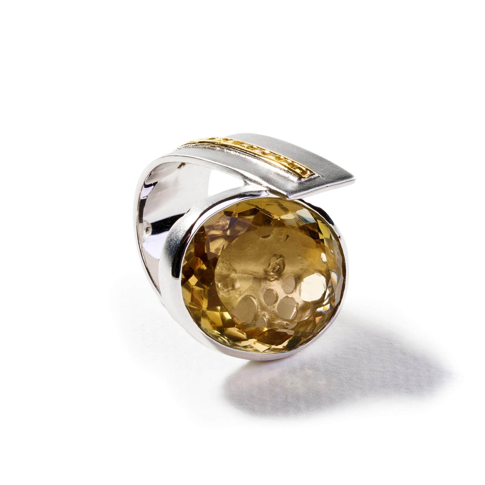 Juno Lemon Quartz and Mixed Sapphire Ring GERMAN KABIRSKI