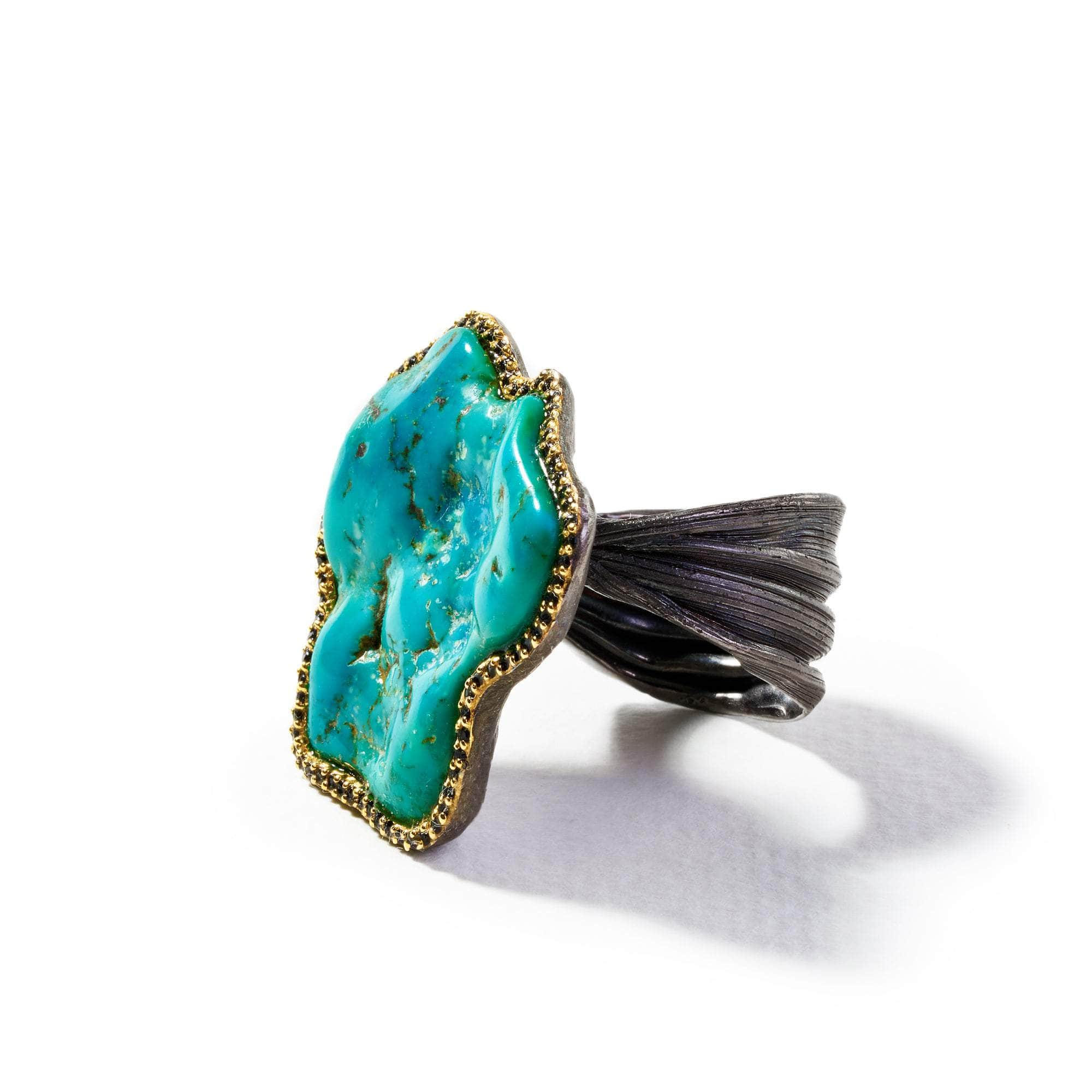 Thaly Turquoise and Black Spinel Ring GERMAN KABIRSKI