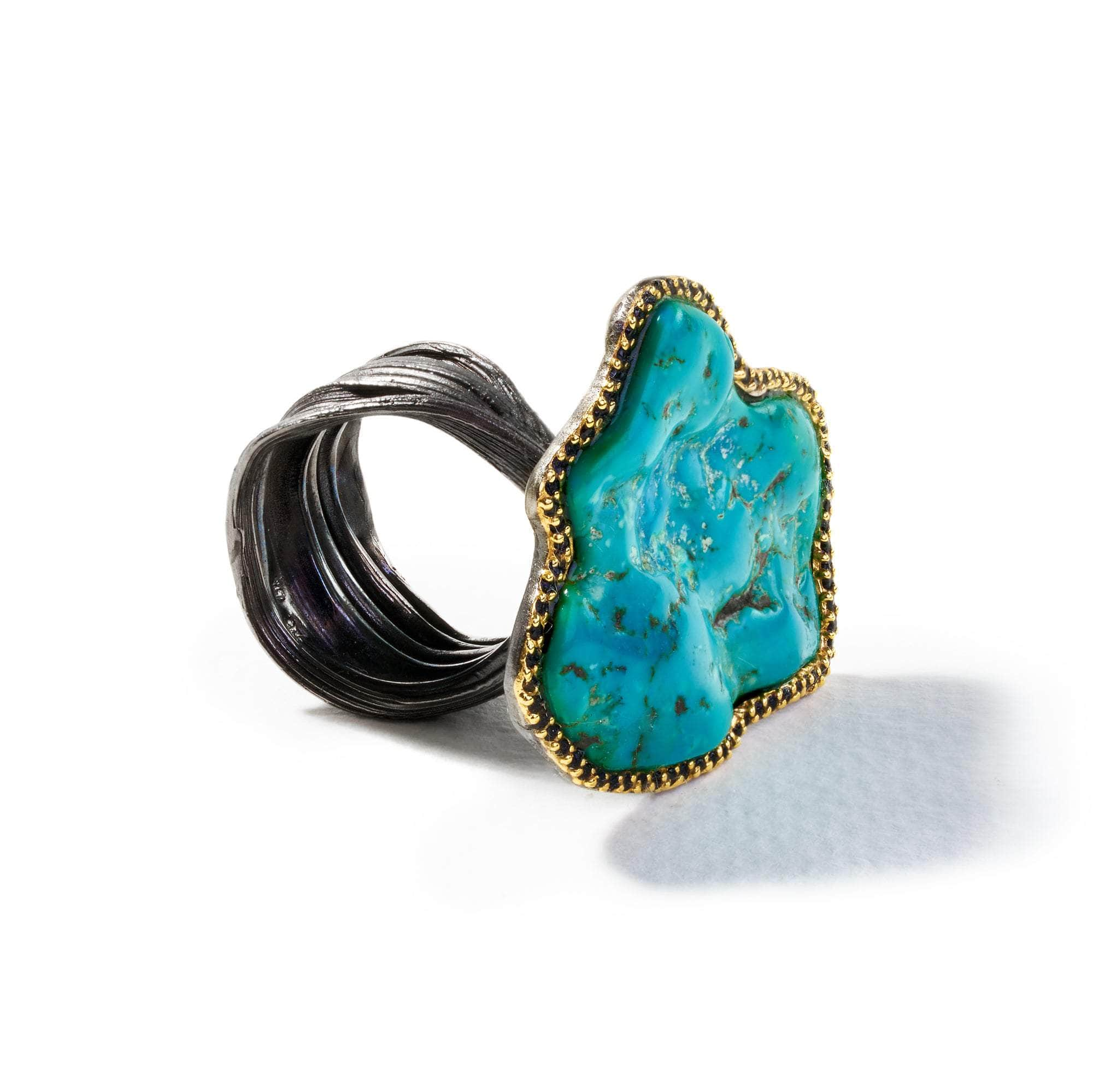 Thaly Turquoise and Black Spinel Ring GERMAN KABIRSKI