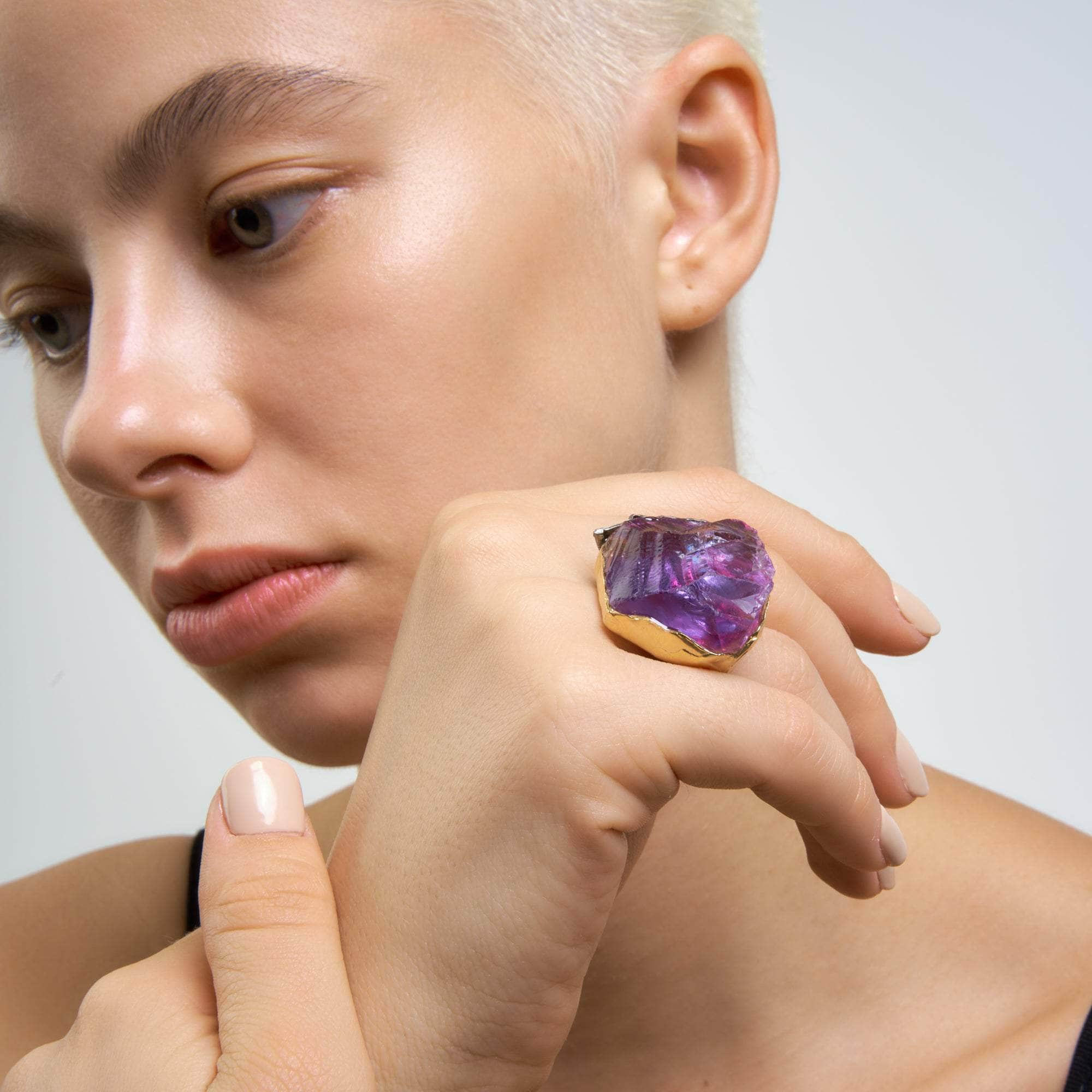 Letos Rough Amethyst Ring GERMAN KABIRSKI