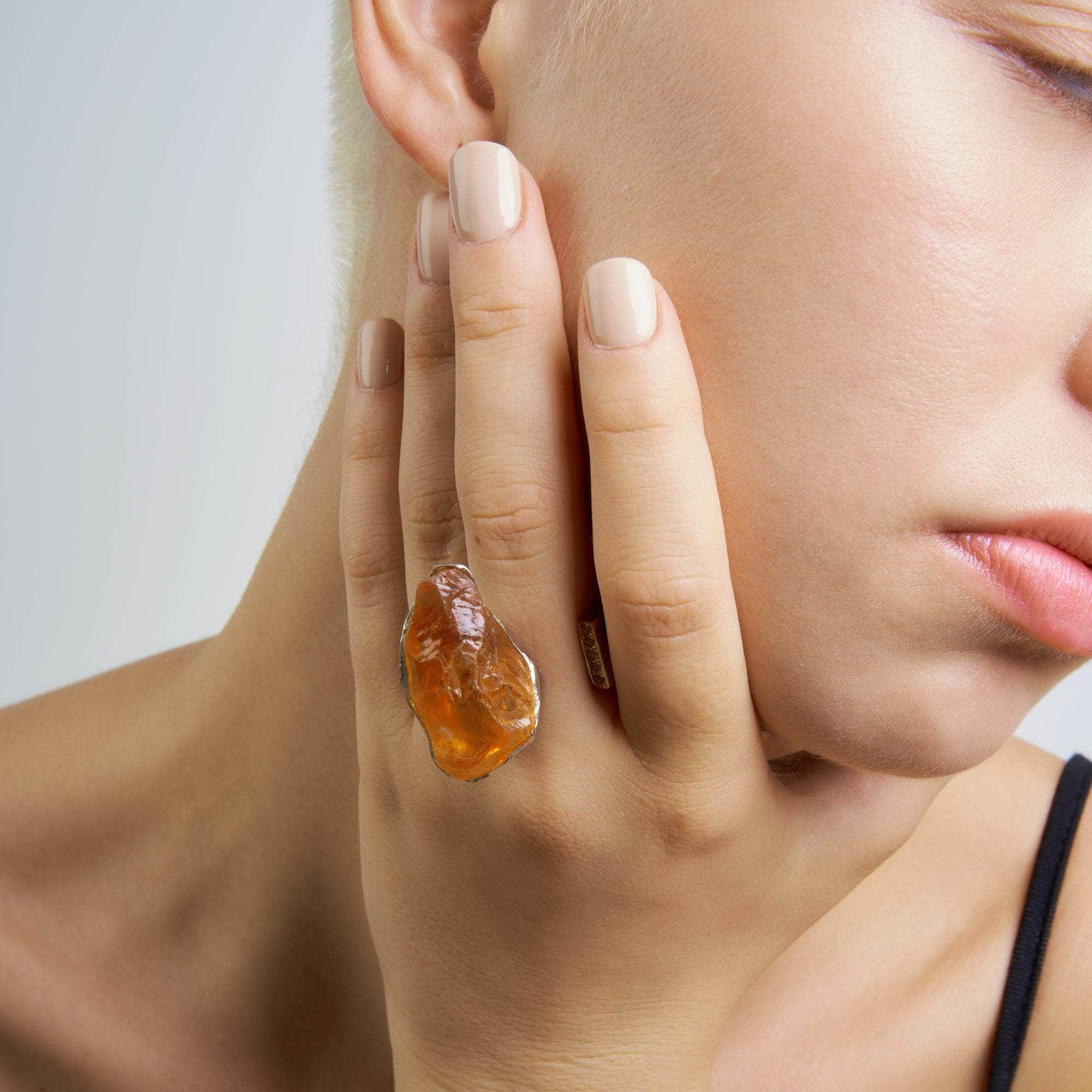 Salus Rough Citrine and Yellow Sapphire Ring GERMAN KABIRSKI