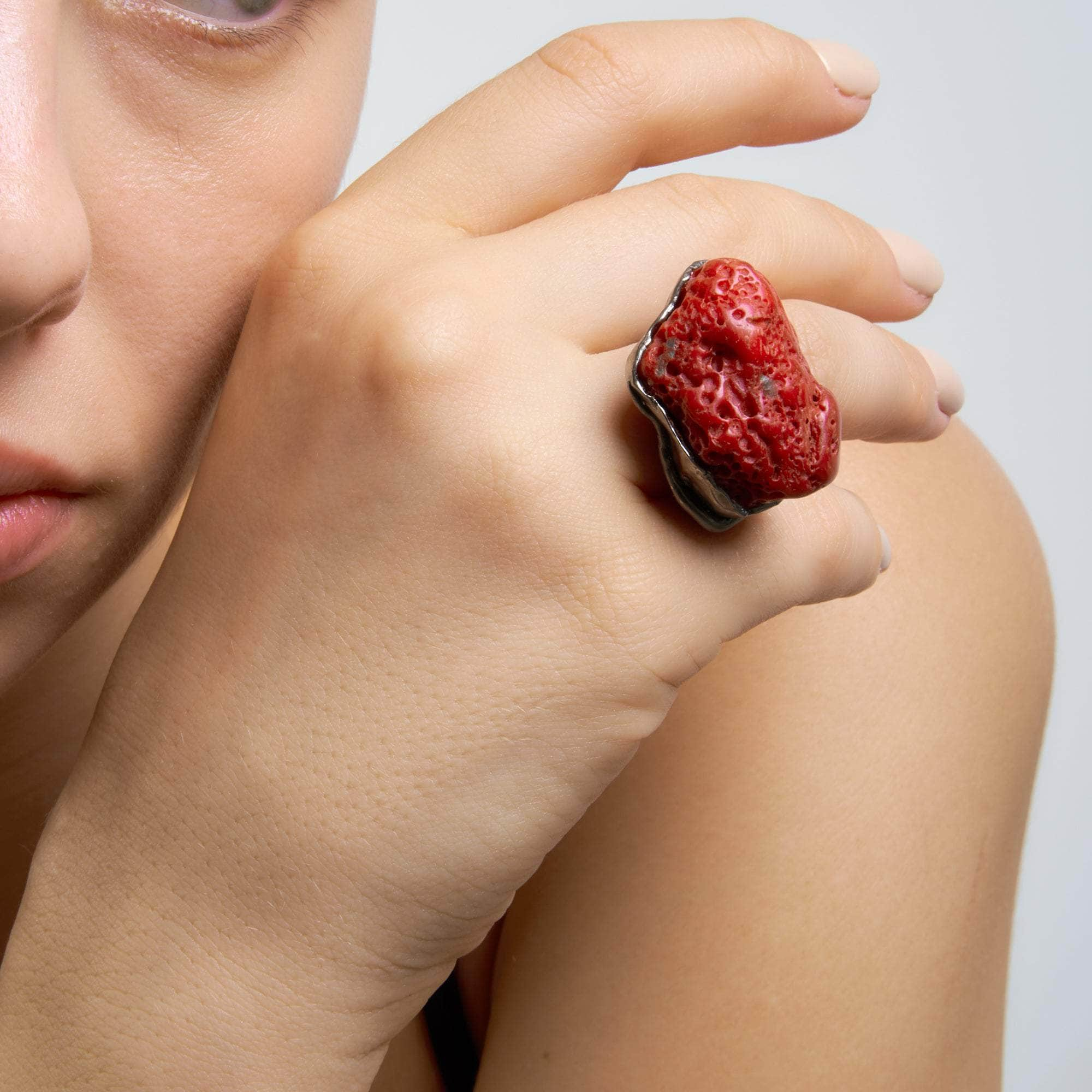 Gae Red Coral Ring GERMAN KABIRSKI