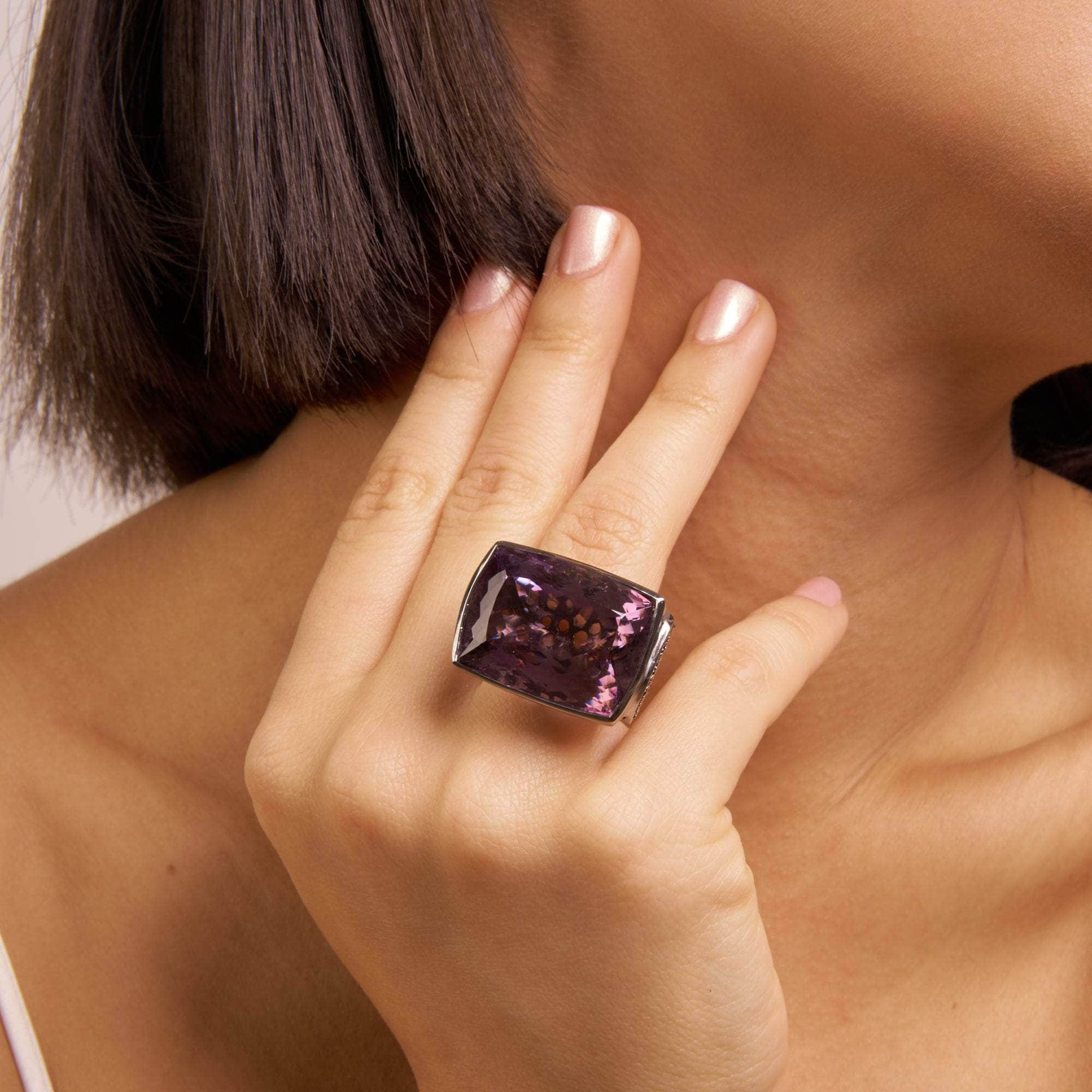 Maut Amethyst and Black Spinel Ring GERMAN KABIRSKI