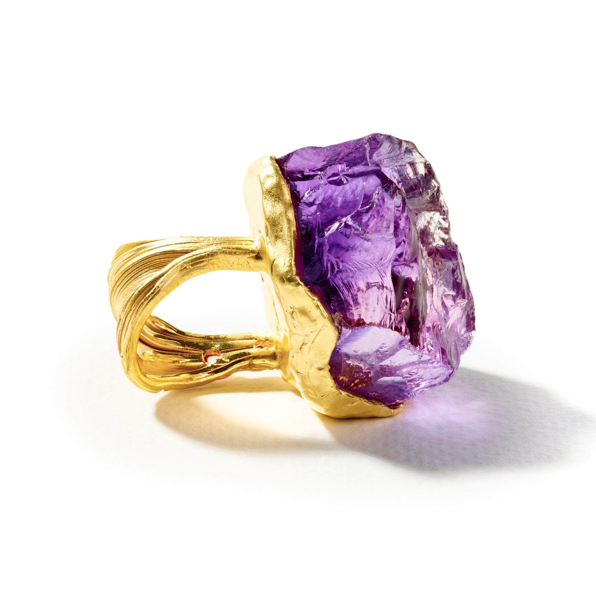 Ferze Rough Amethyst and Pink Tourmaline Ring GERMAN KABIRSKI