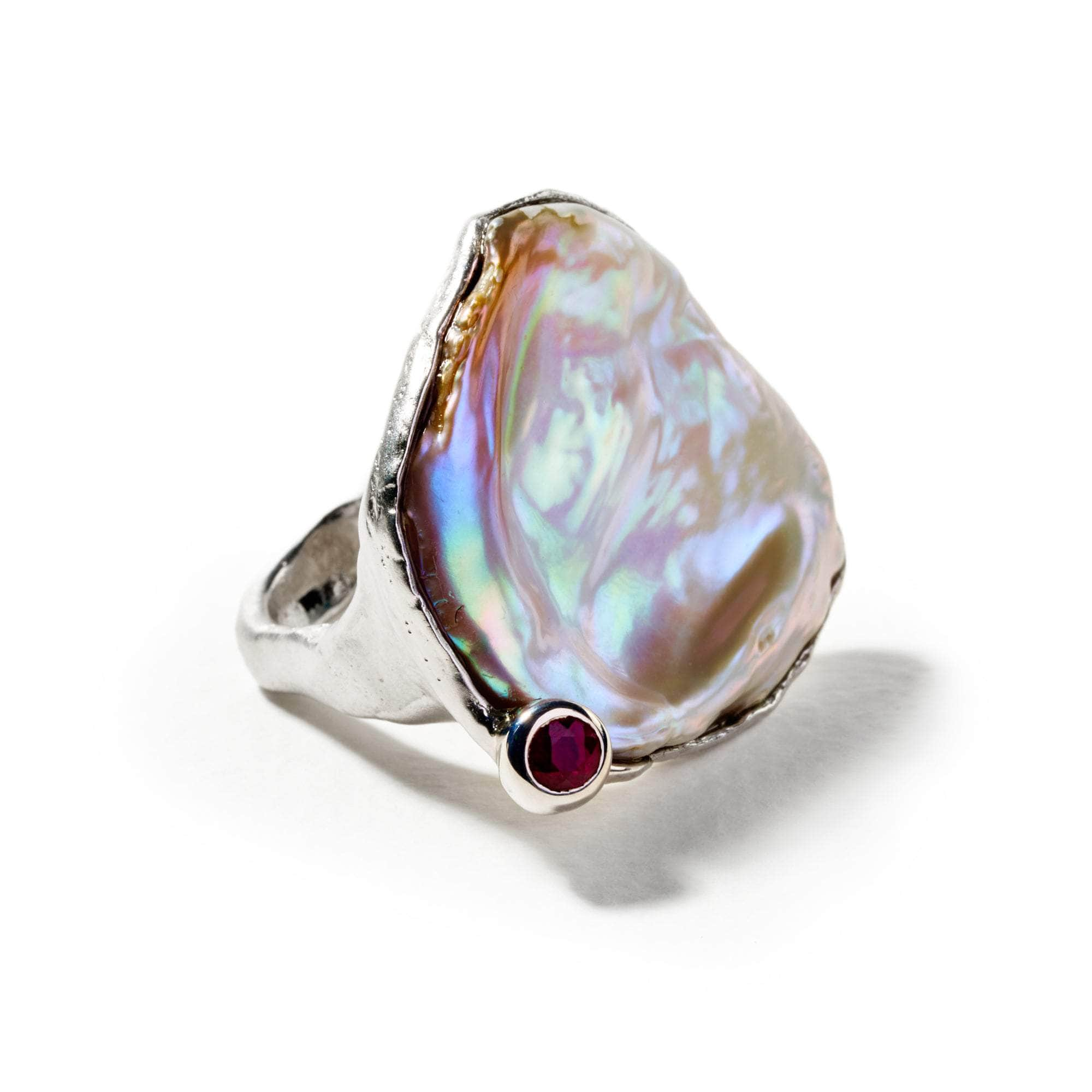 Altie Baroque Pearl and Pink Tourmaline Ring GERMAN KABIRSKI