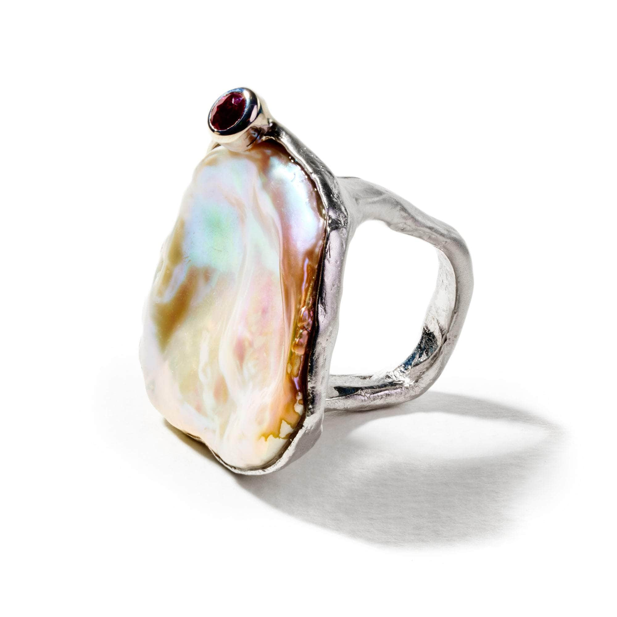 Altie Baroque Pearl and Pink Tourmaline Ring GERMAN KABIRSKI