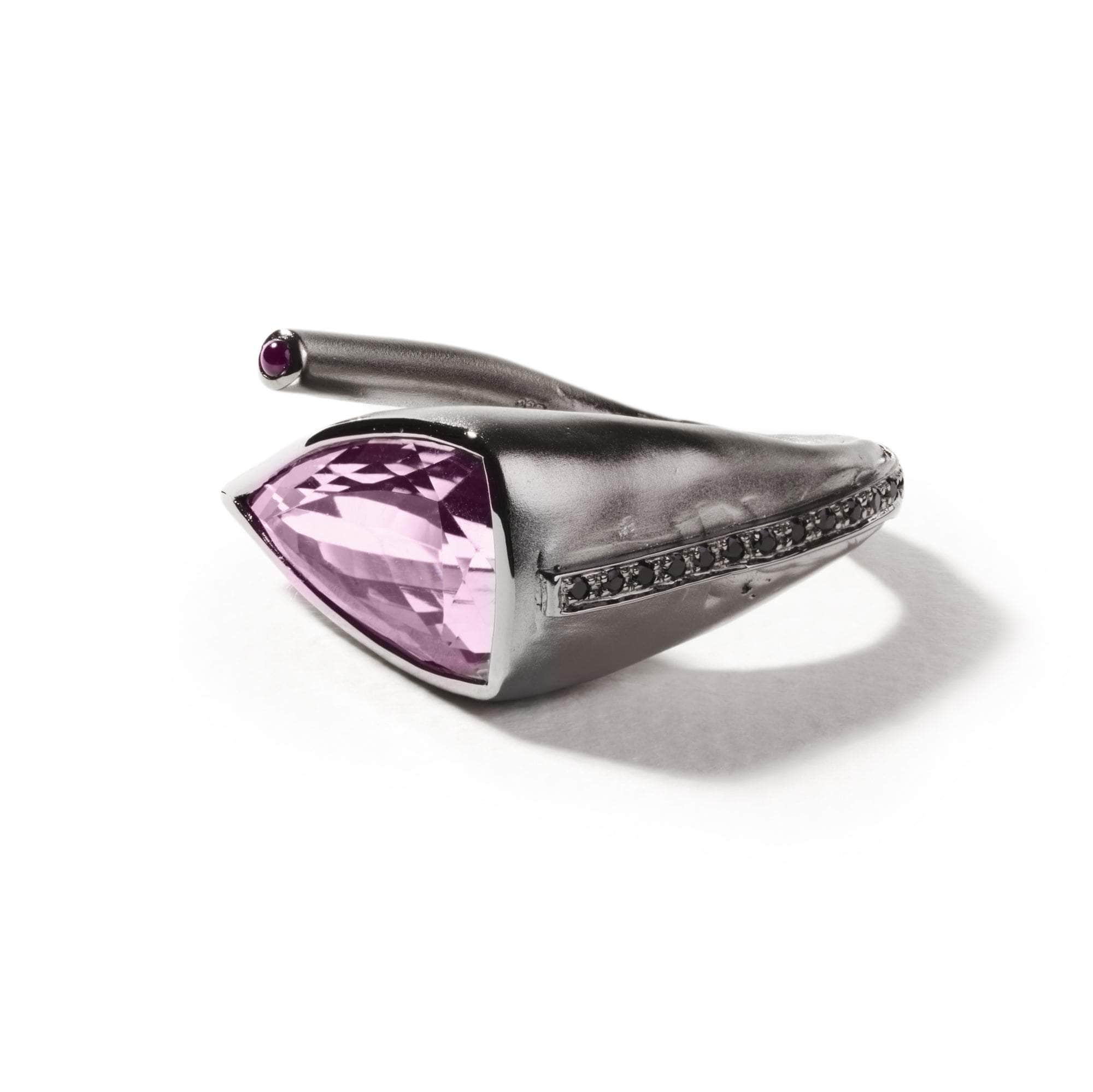 Fidel Amethyst and Rhodolite and Black Spinel Ring GERMAN KABIRSKI