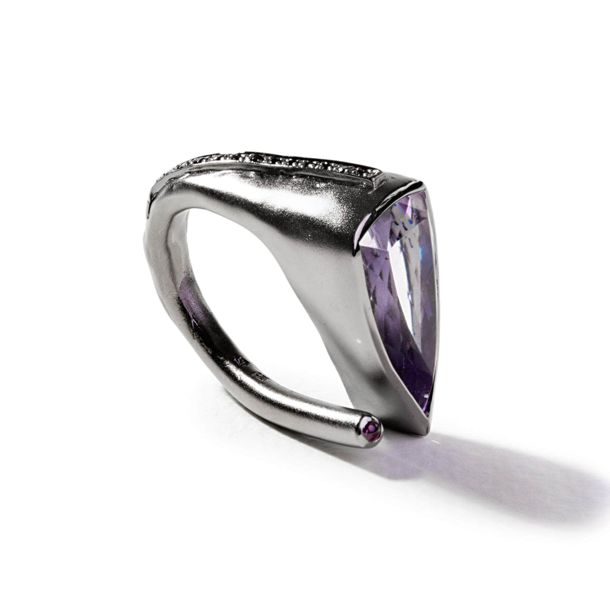 Fidel Amethyst and Rhodolite and Black Spinel Ring GERMAN KABIRSKI