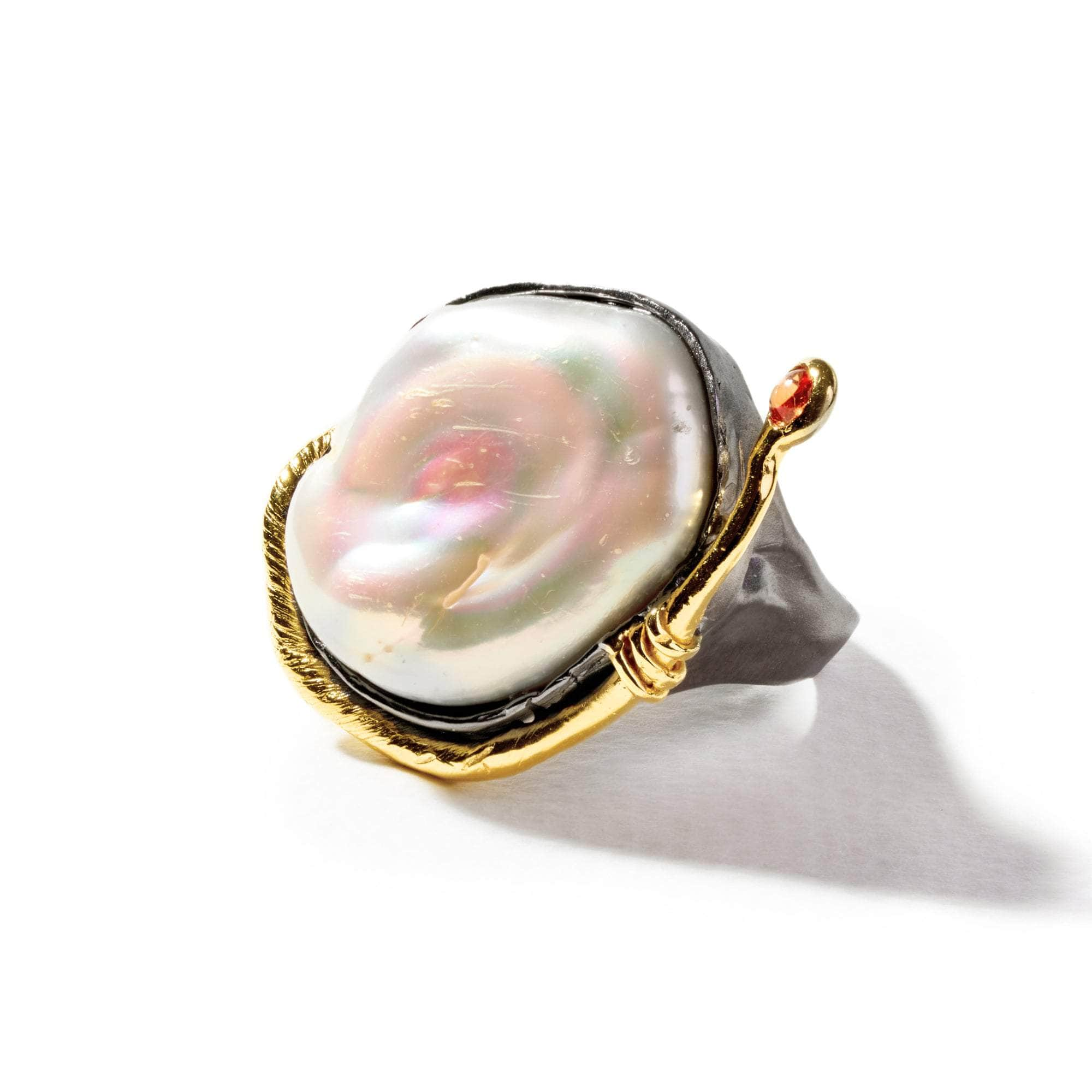 Balti Baroque Pearl and Pink Sapphire Ring GERMAN KABIRSKI