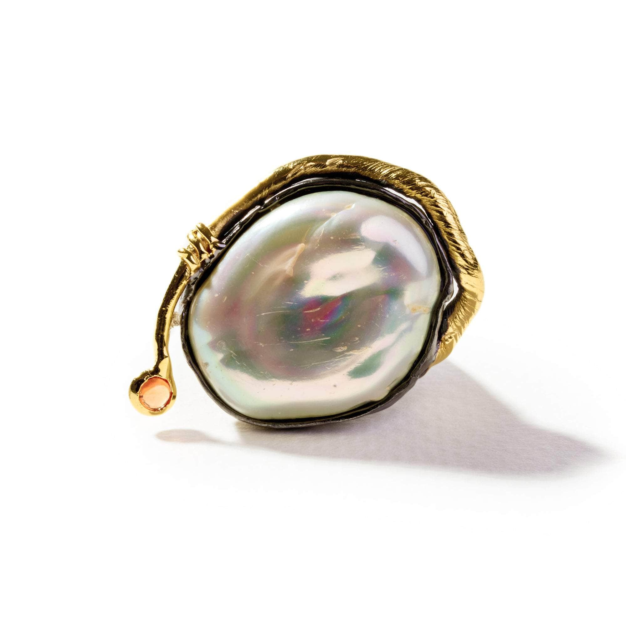 Balti Baroque Pearl and Pink Sapphire Ring GERMAN KABIRSKI