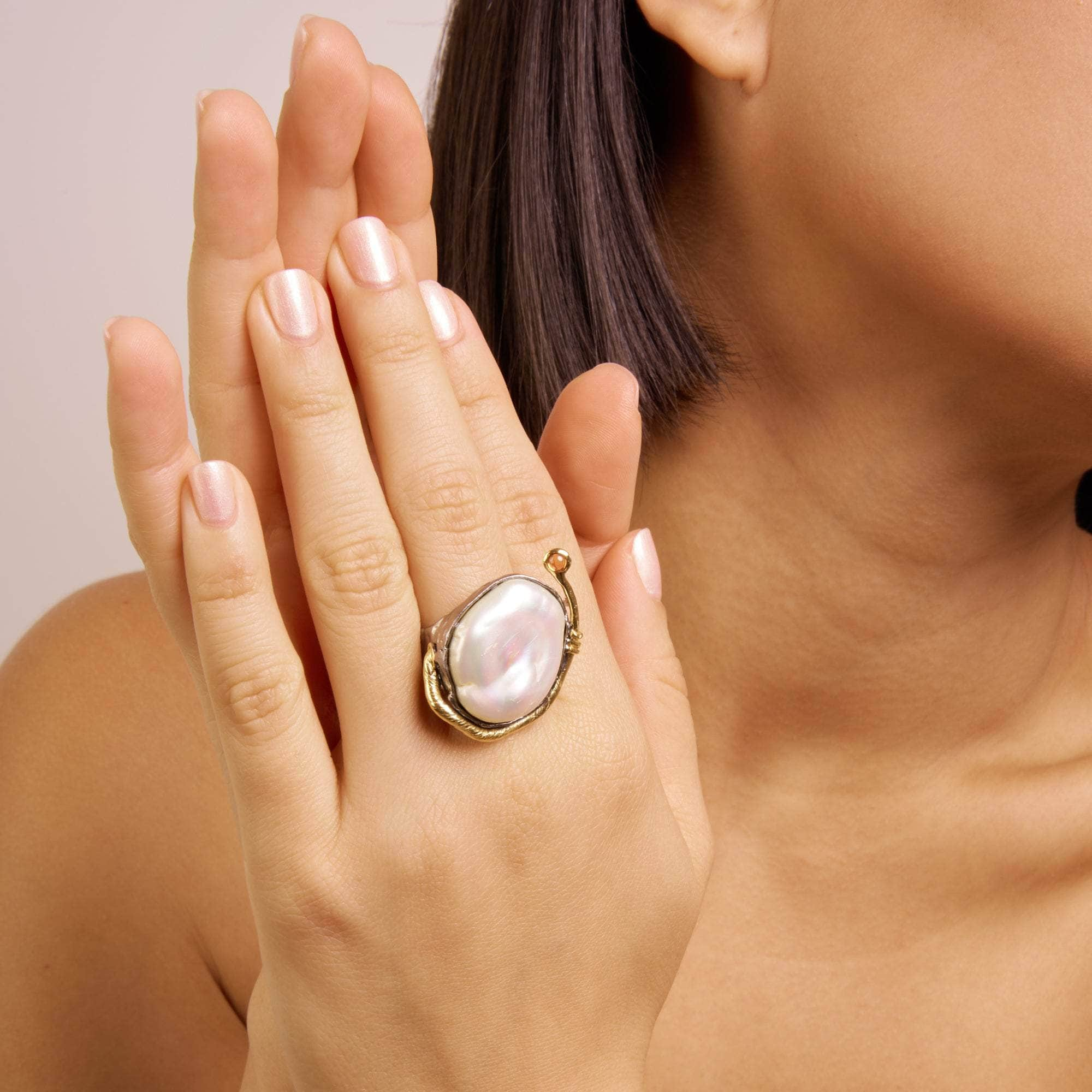 Balti Baroque Pearl and Pink Sapphire Ring GERMAN KABIRSKI