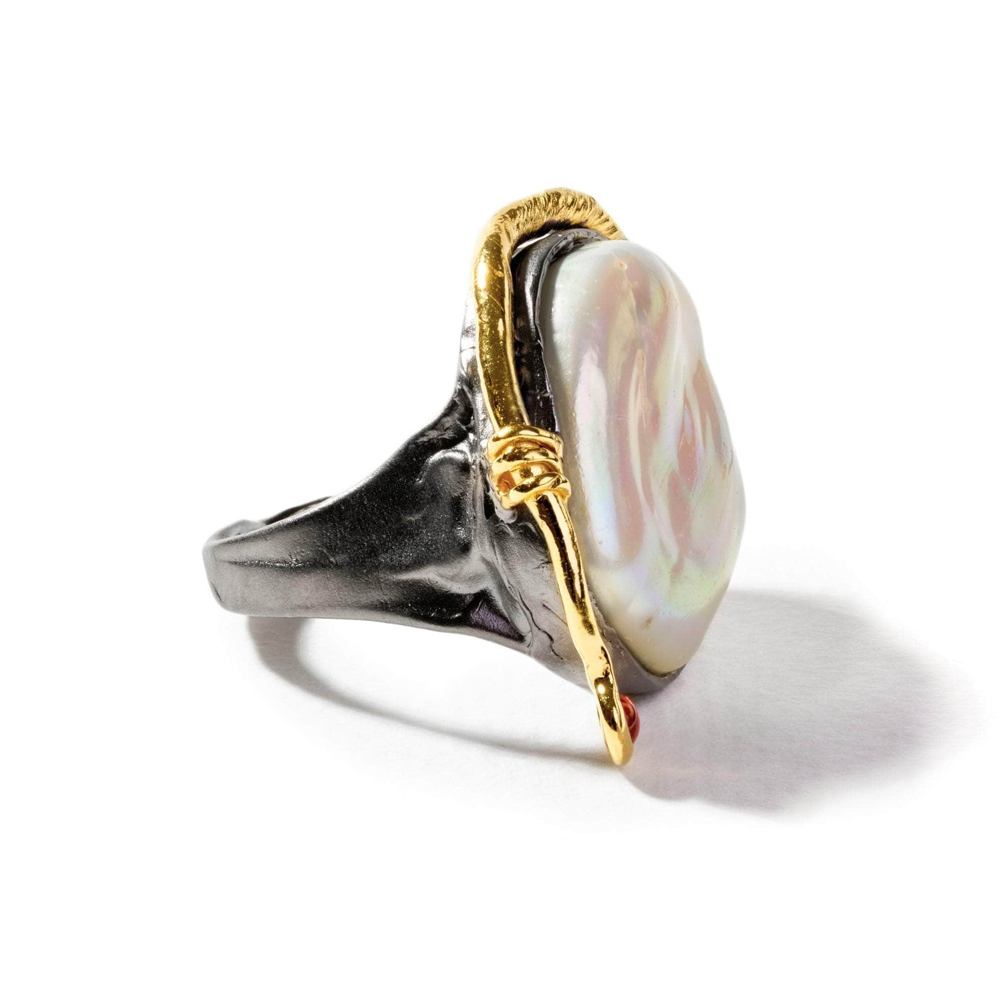 Balti Baroque Pearl and Pink Sapphire Ring GERMAN KABIRSKI