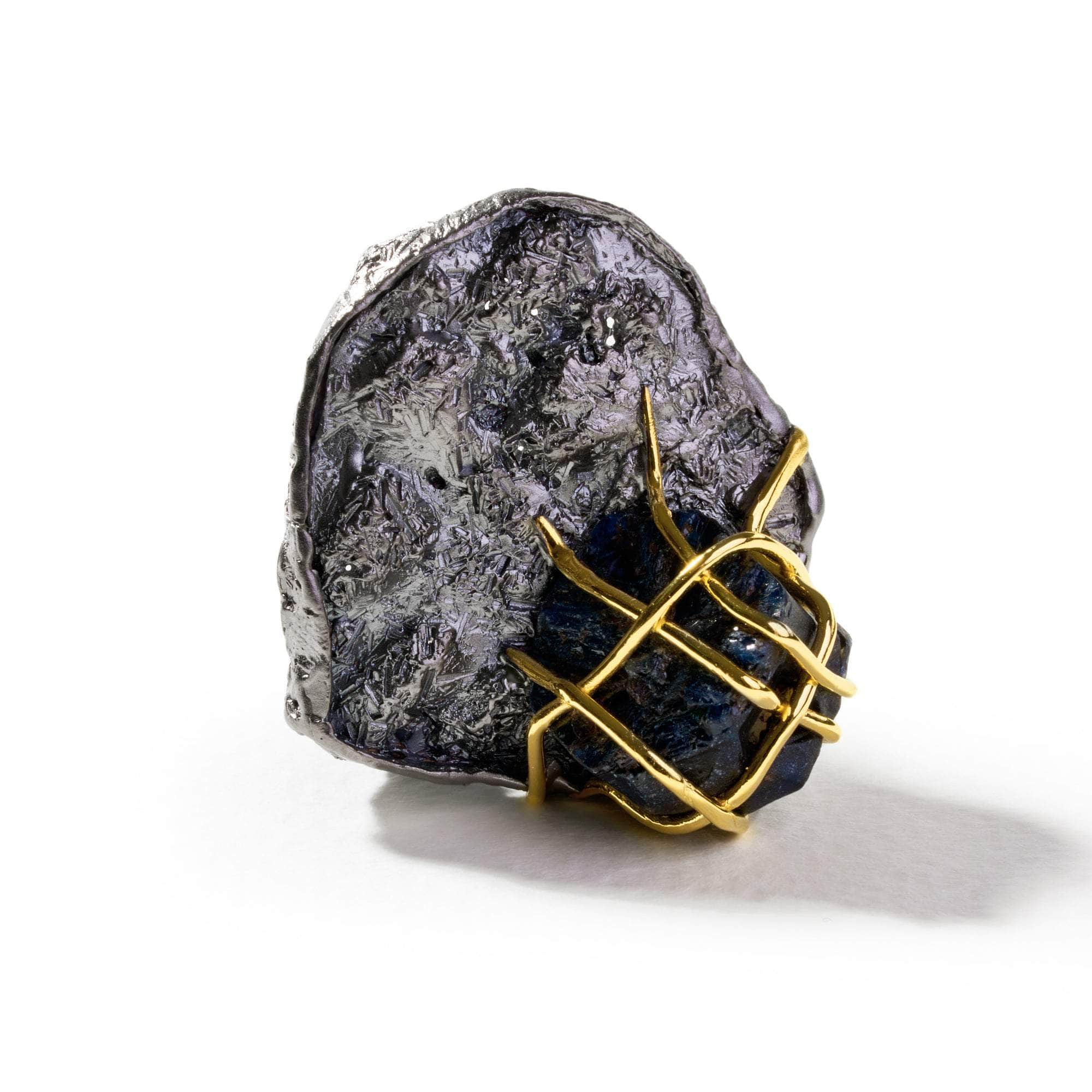 Lithos Rough Black Sapphire Ring GERMAN KABIRSKI