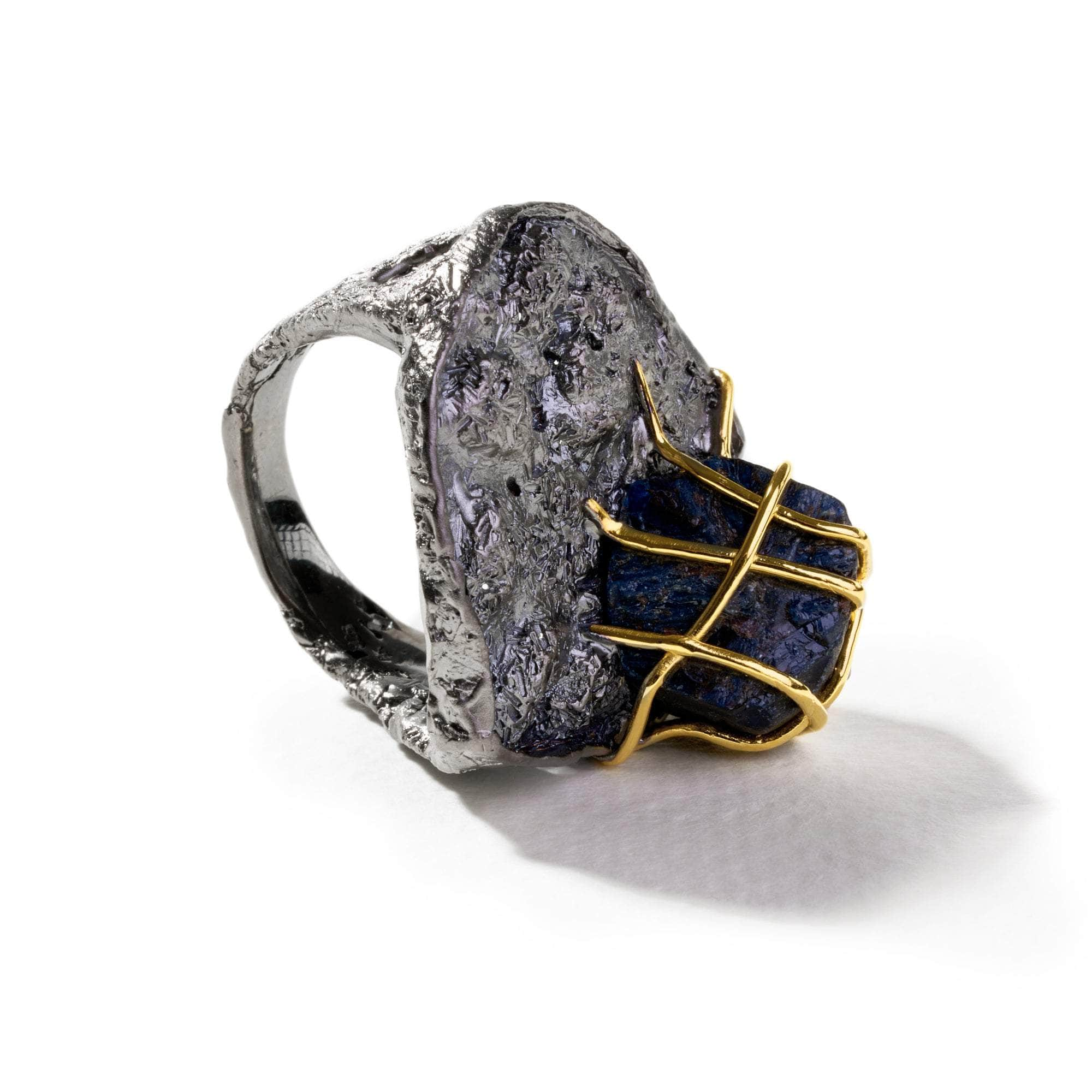 Lithos Rough Black Sapphire Ring GERMAN KABIRSKI