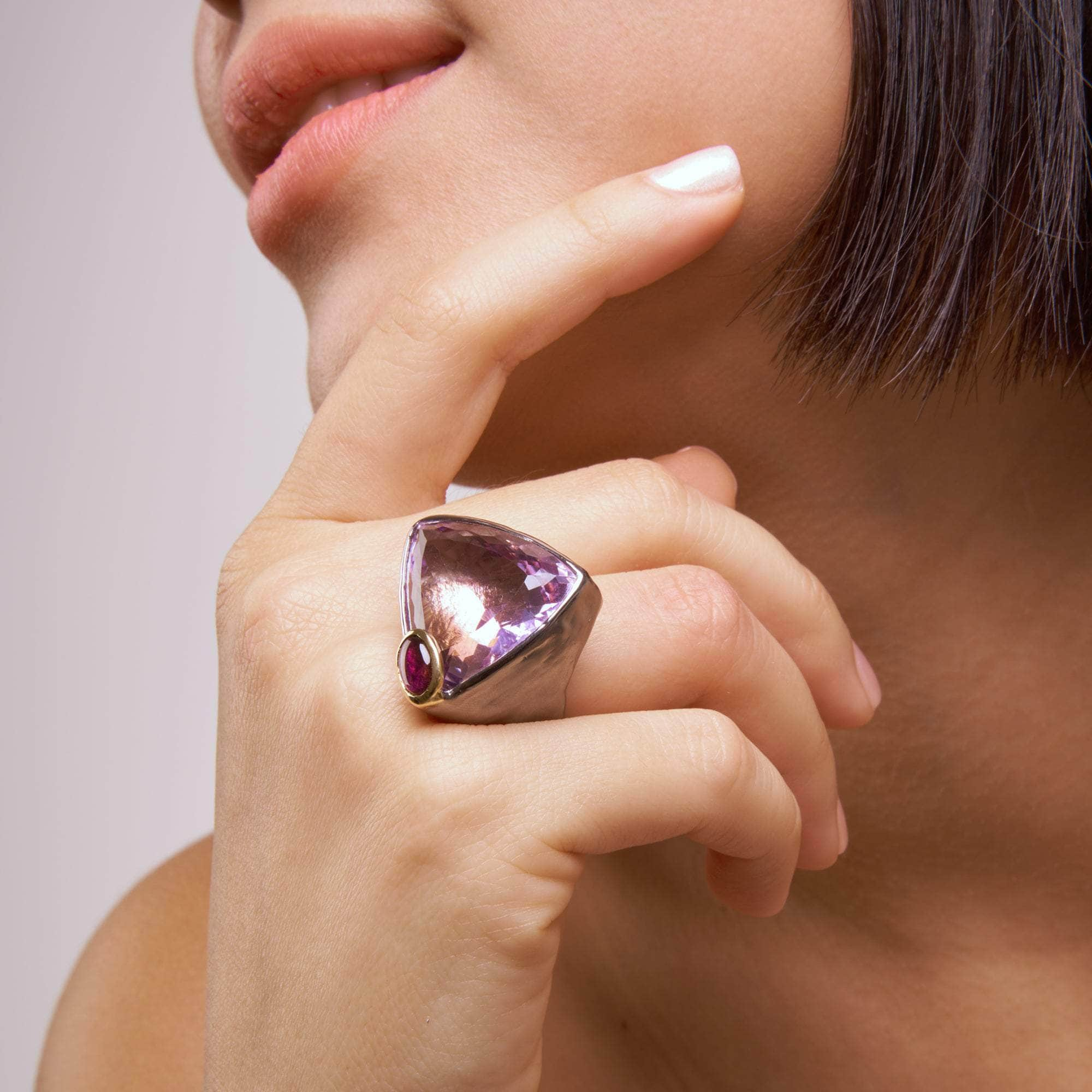 Trigg Ametrine and Pink Tourmaline and Ruby Ring GERMAN KABIRSKI