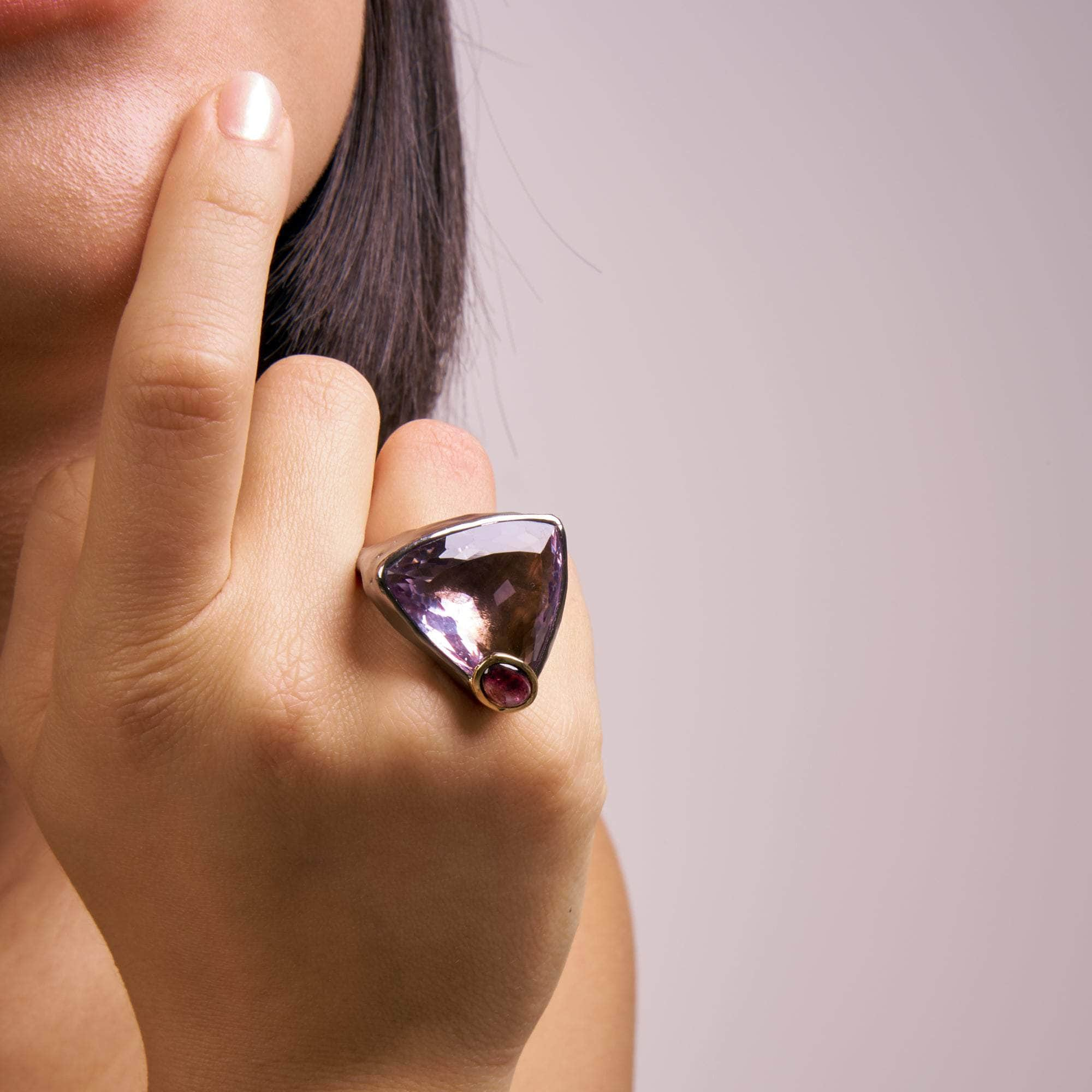 Trigg Ametrine and Pink Tourmaline and Ruby Ring GERMAN KABIRSKI