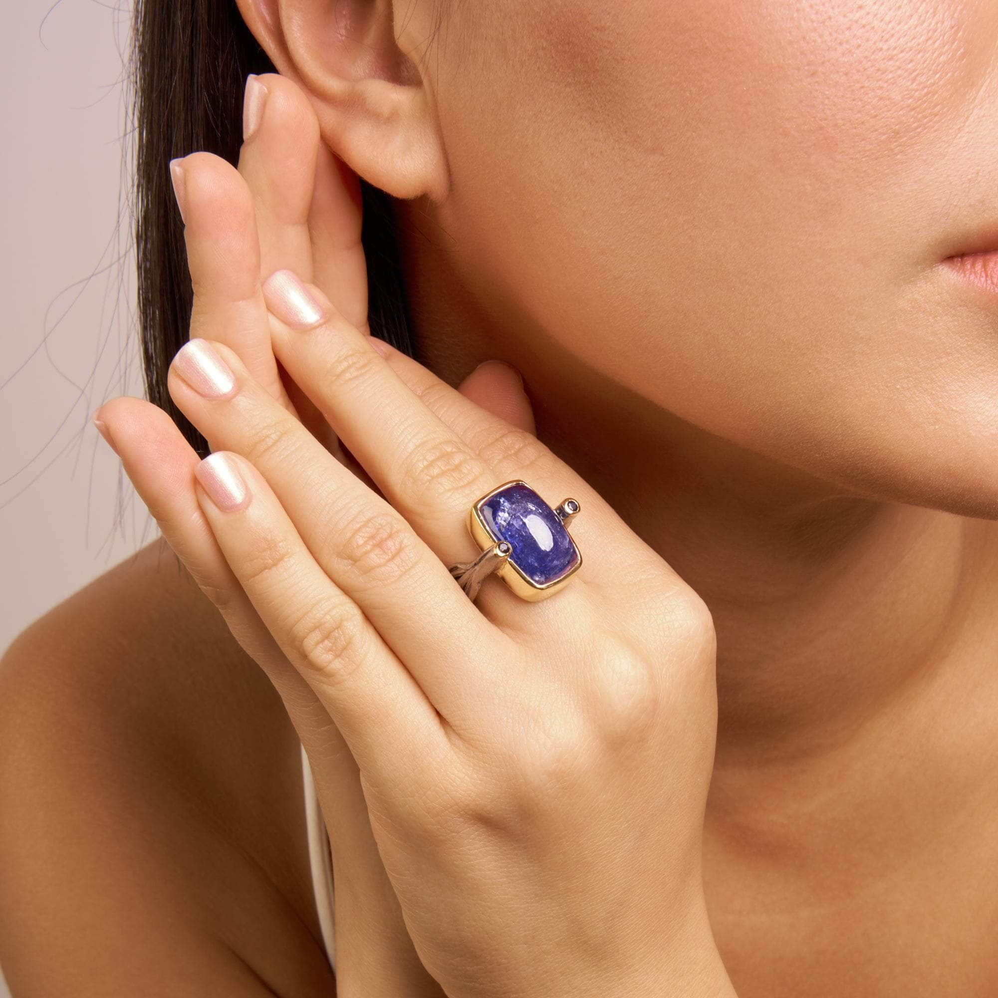 Gusta Tanzanite and Blue Sapphire Ring GERMAN KABIRSKI