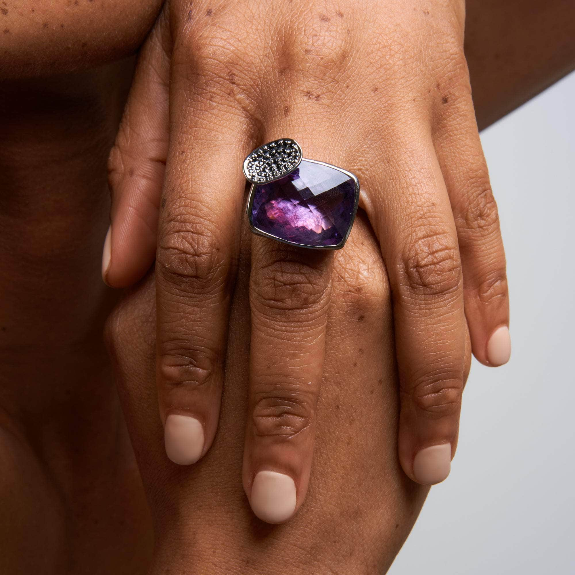 Fios Amethyst and Black Spinel Ring GERMAN KABIRSKI