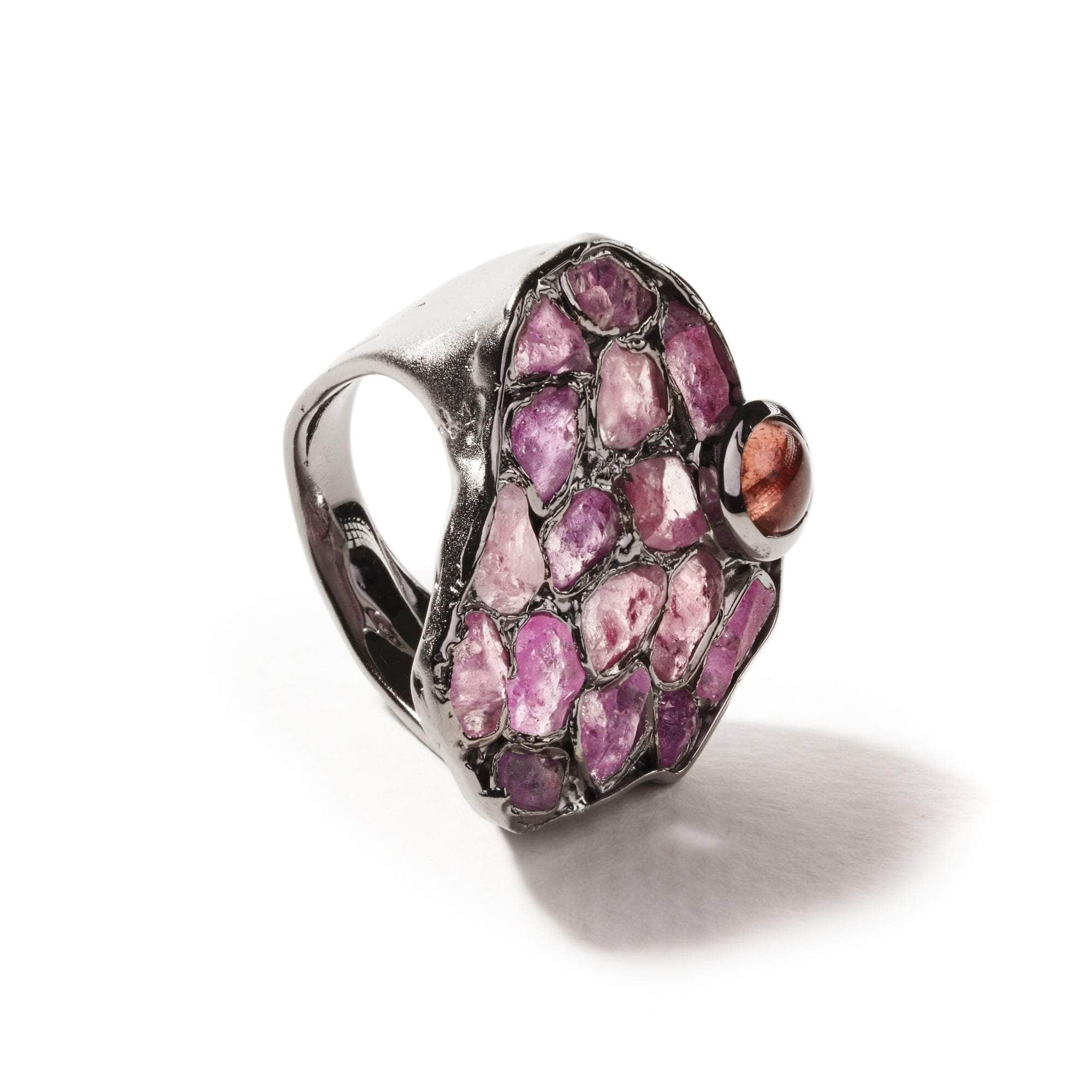 Ness Ruby Rough and Pink Sapphire Ring GERMAN KABIRSKI