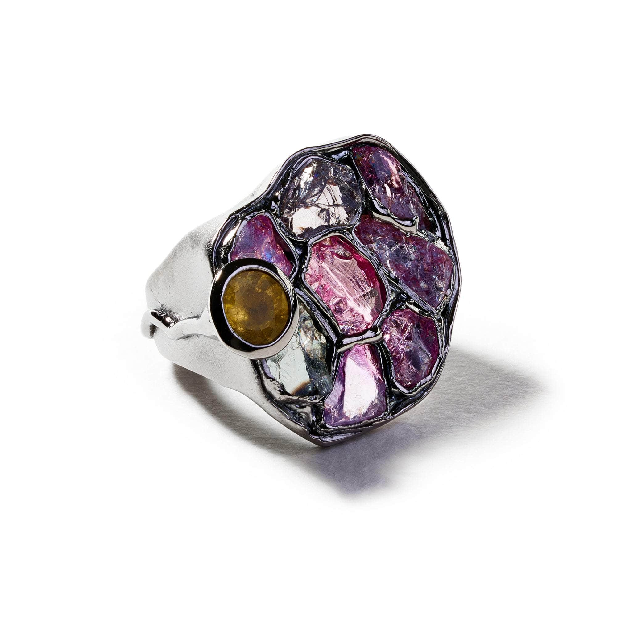 Moch Rough Pink Spinel and Yellow Sapphire Ring GERMAN KABIRSKI