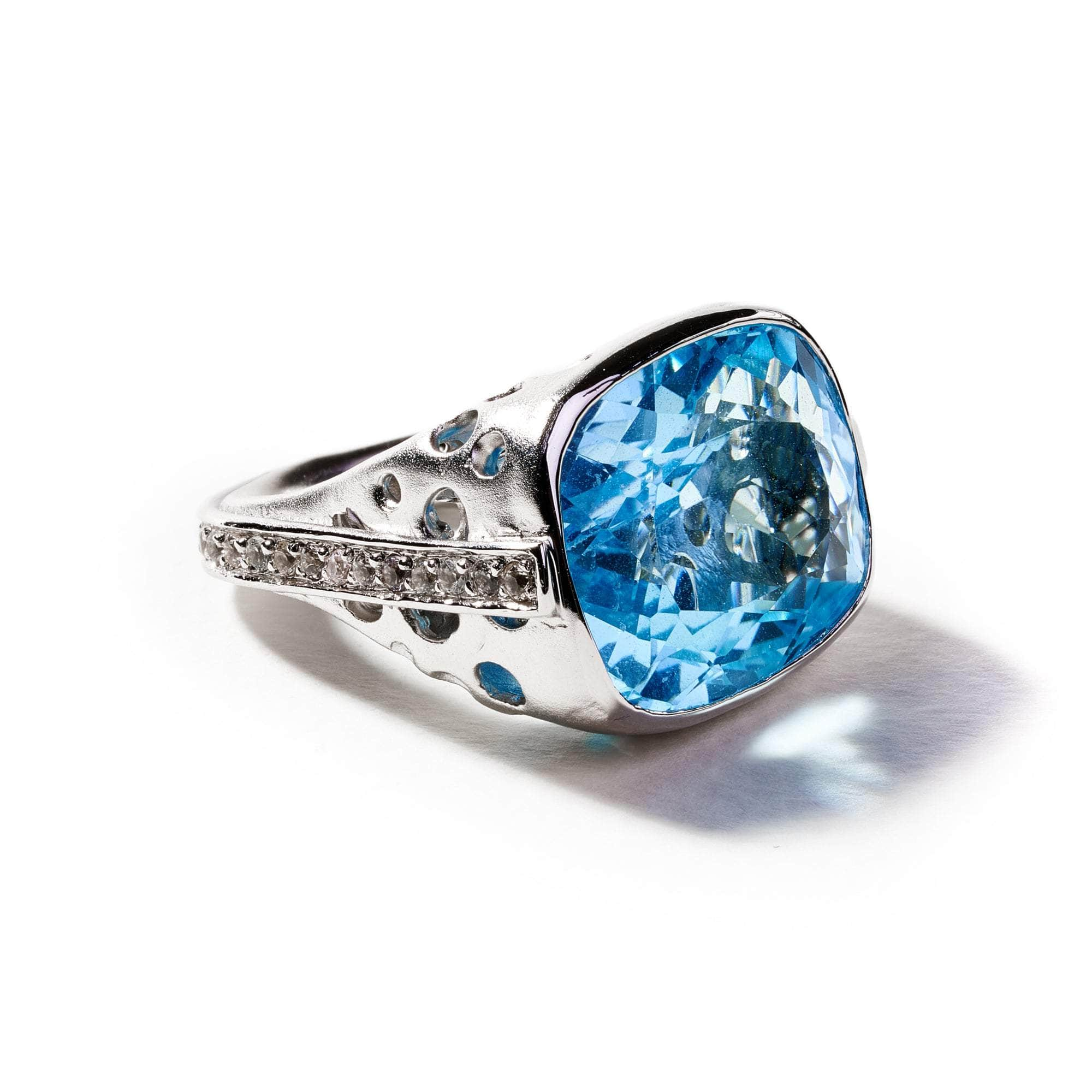 Roa Blue Topaz and White Sapphire Ring GERMAN KABIRSKI