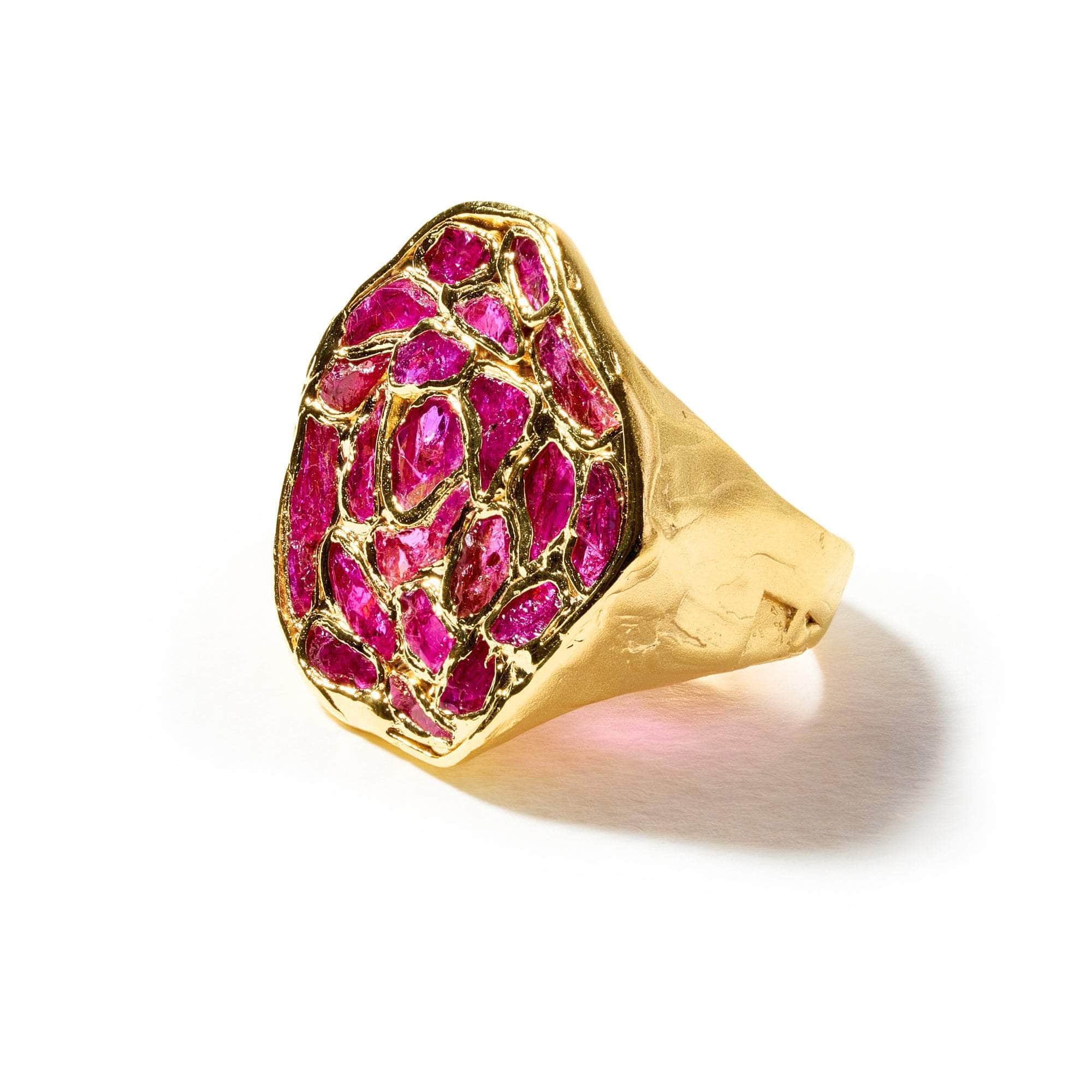 Gibl Rough Ruby and Amethyst Ring GERMAN KABIRSKI