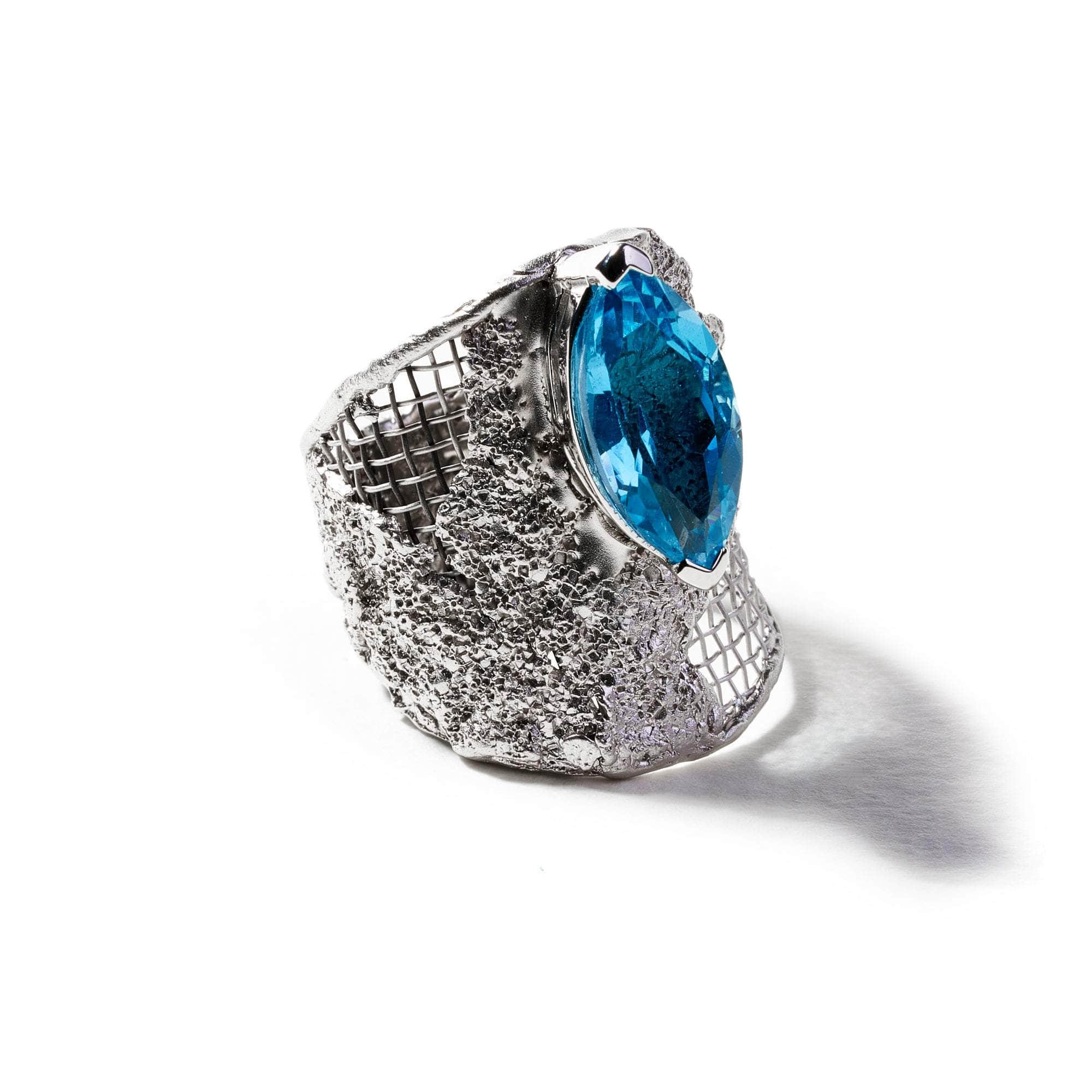 Monaq Swiss Blue Topaz Ring GERMAN KABIRSKI