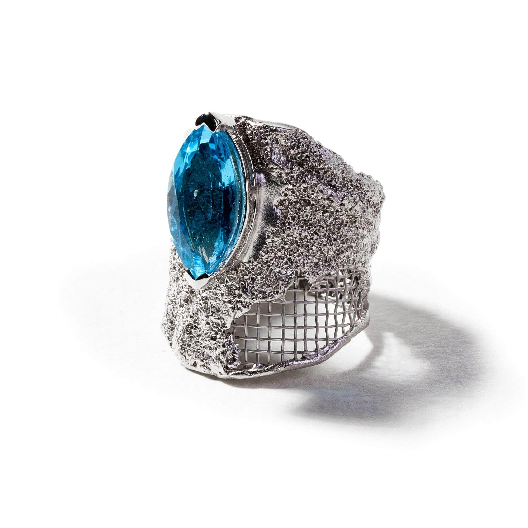 Monaq Swiss Blue Topaz Ring GERMAN KABIRSKI