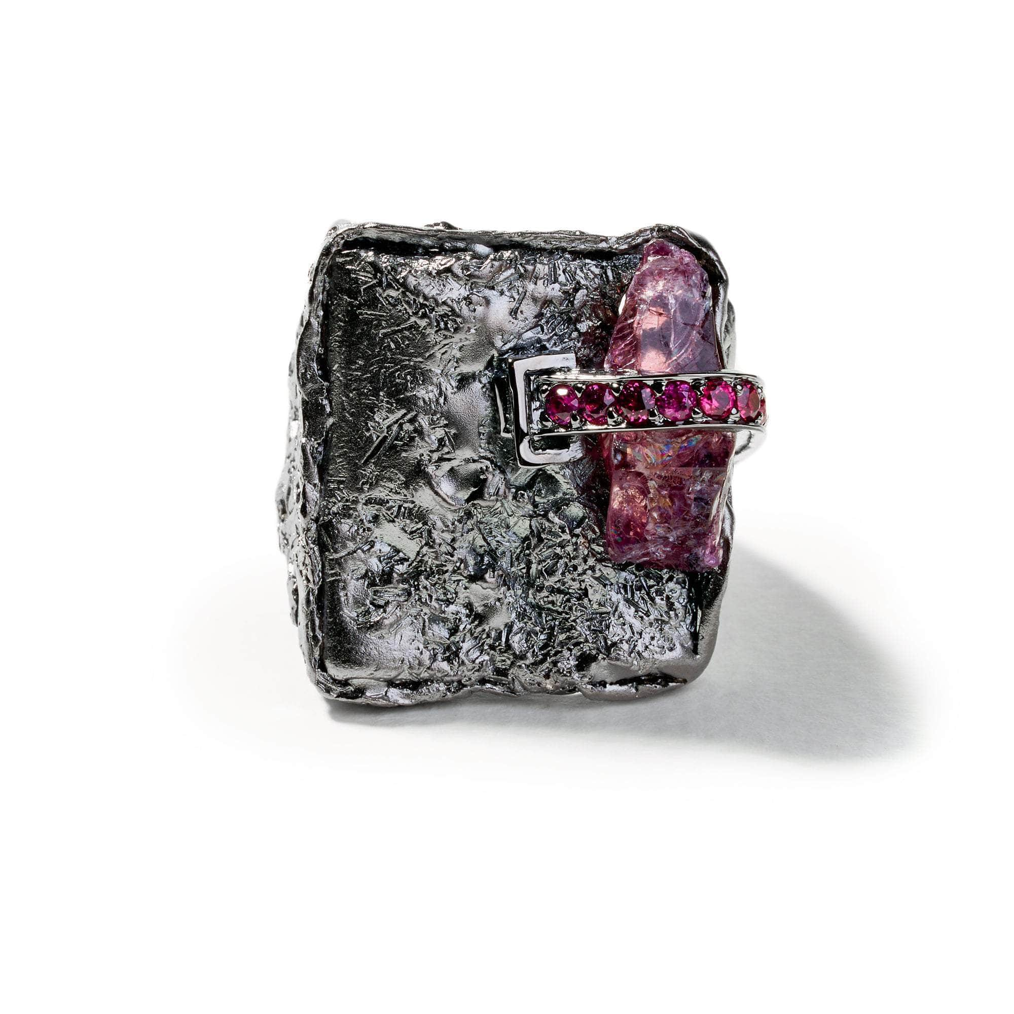 Len Rough Pink Spinel and Rhodolite Garnet Ring GERMAN KABIRSKI