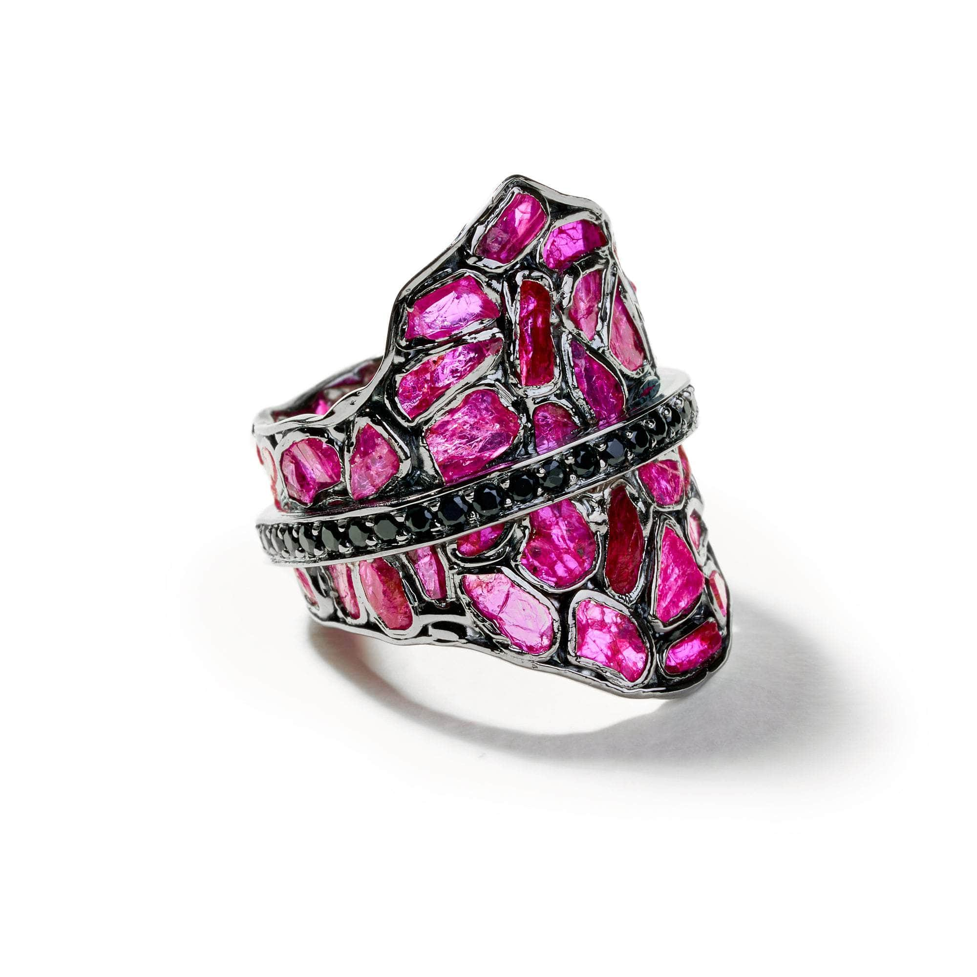 Kai Rough Ruby and Black Spinel Ring GERMAN KABIRSKI