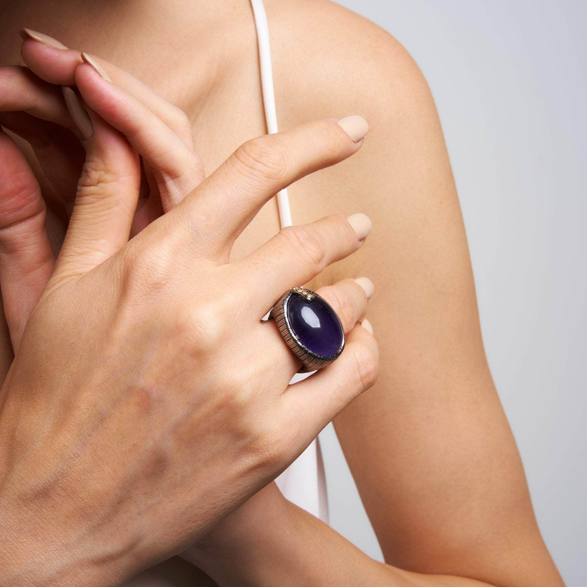 Qari Amethyst and Yellow Sapphire Ring GERMAN KABIRSKI