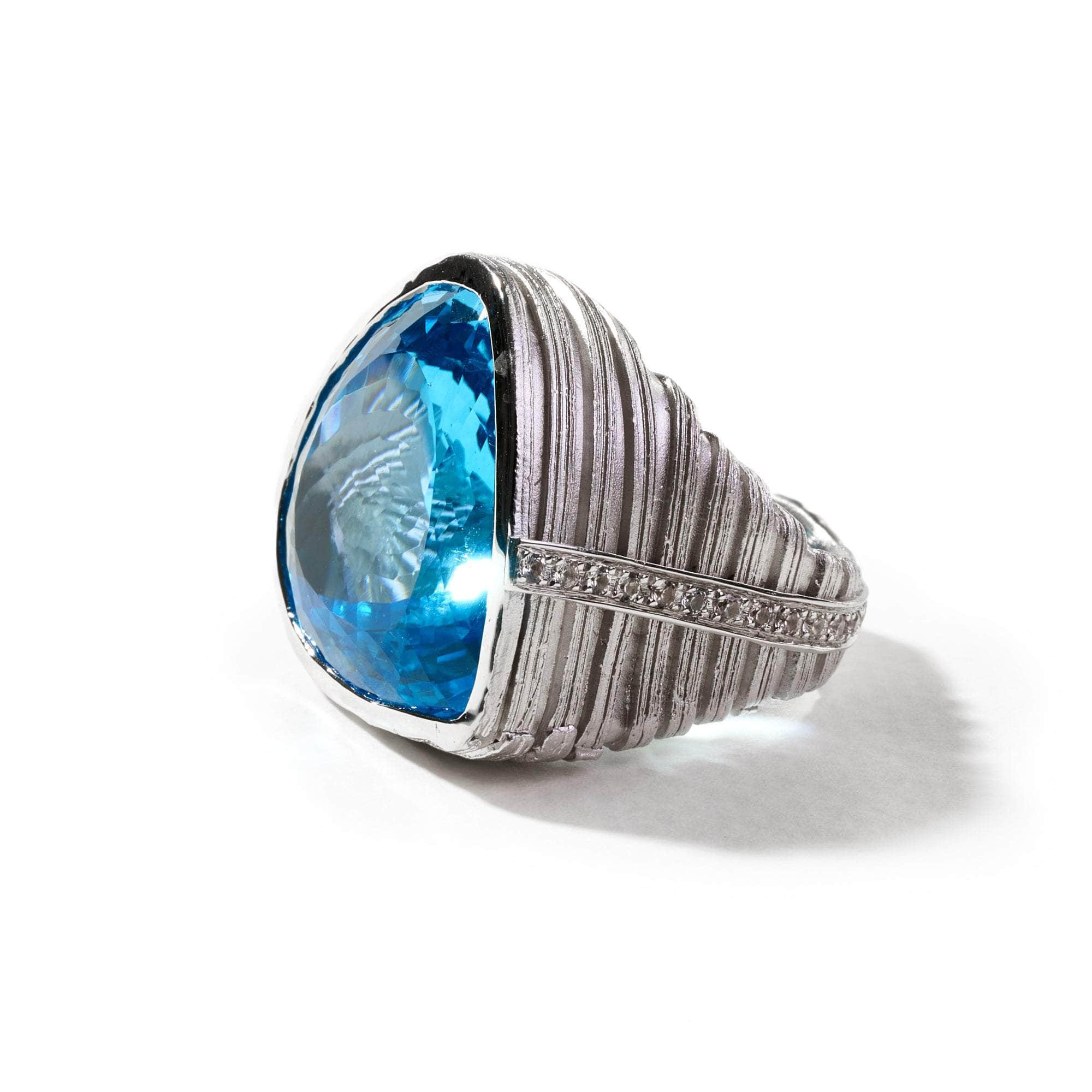 Fara Blue Topaz and White Sapphire Ring GERMAN KABIRSKI