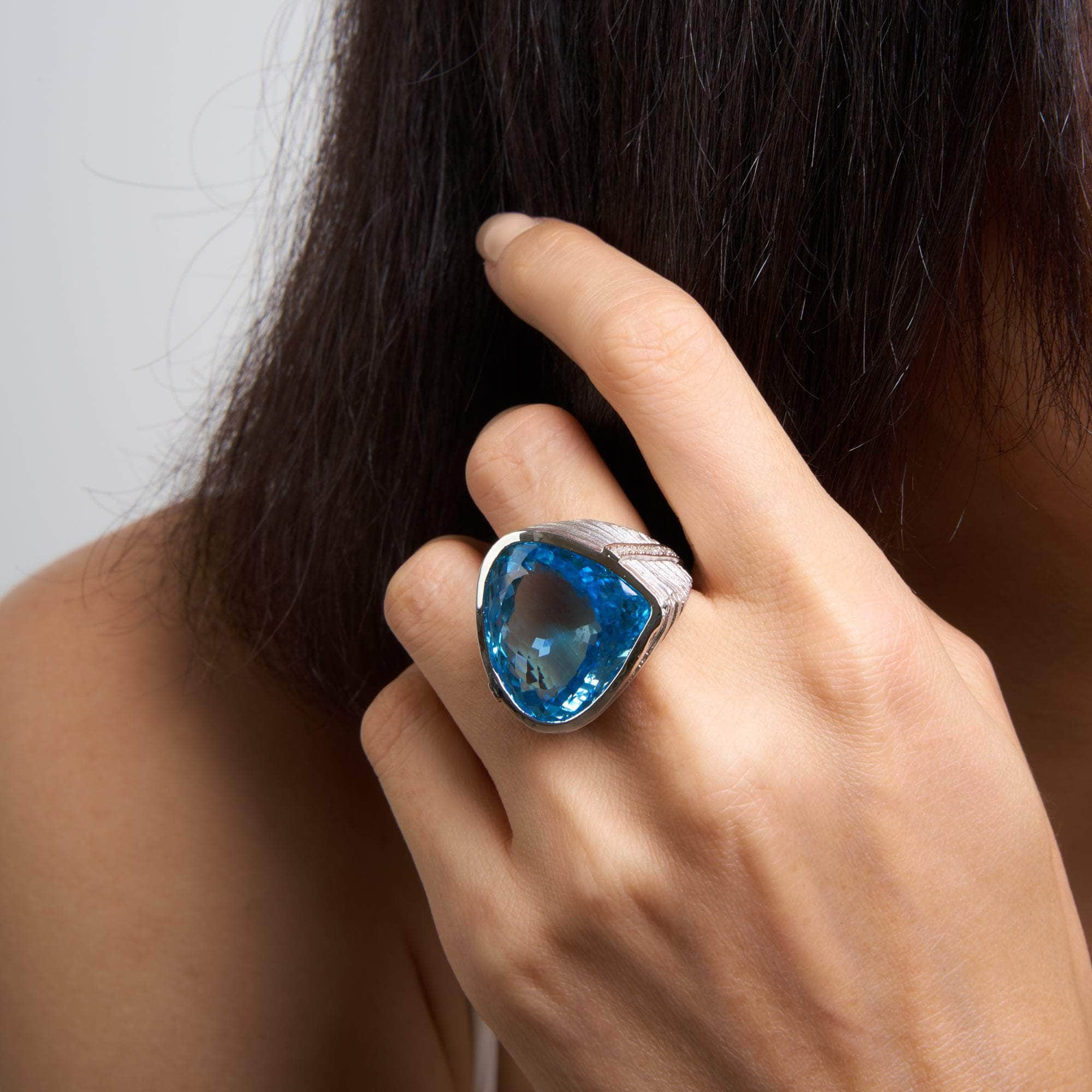 Fara Blue Topaz and White Sapphire Ring GERMAN KABIRSKI