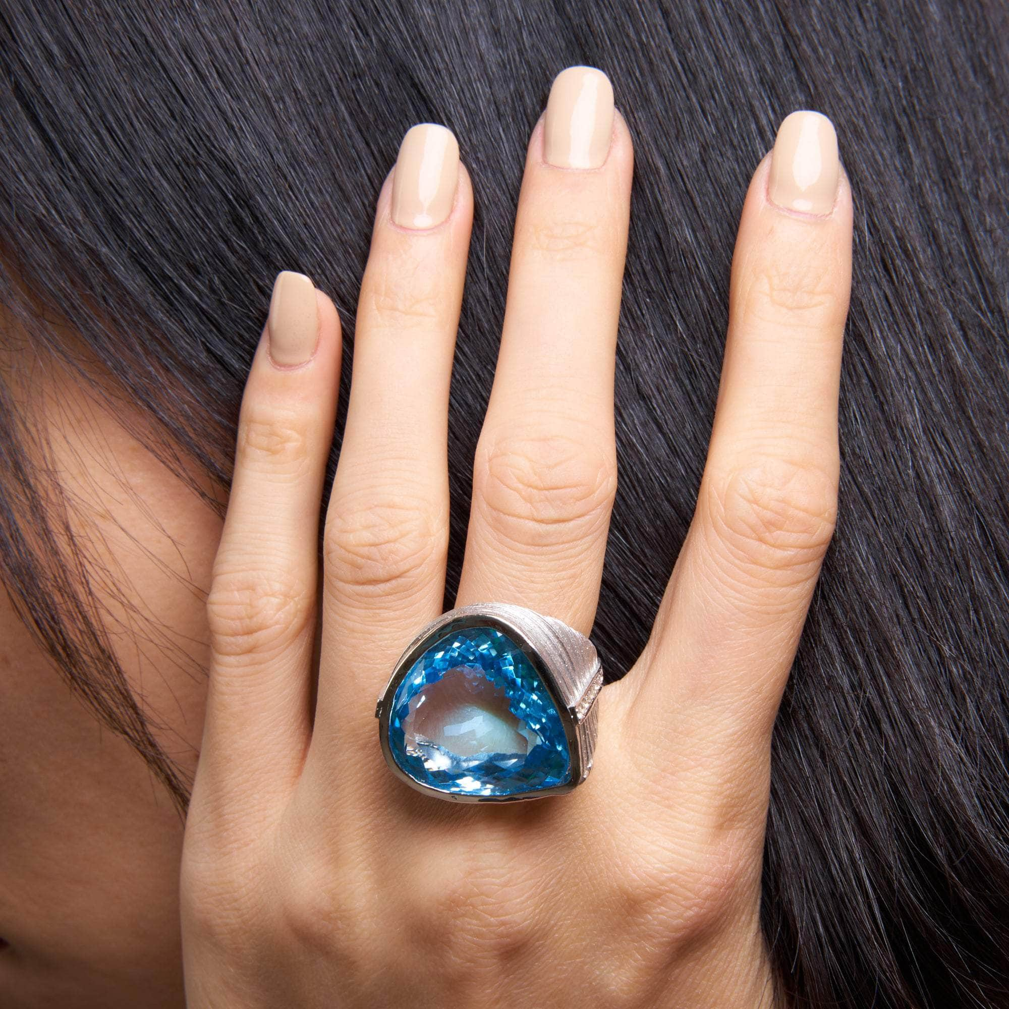 Fara Blue Topaz and White Sapphire Ring GERMAN KABIRSKI