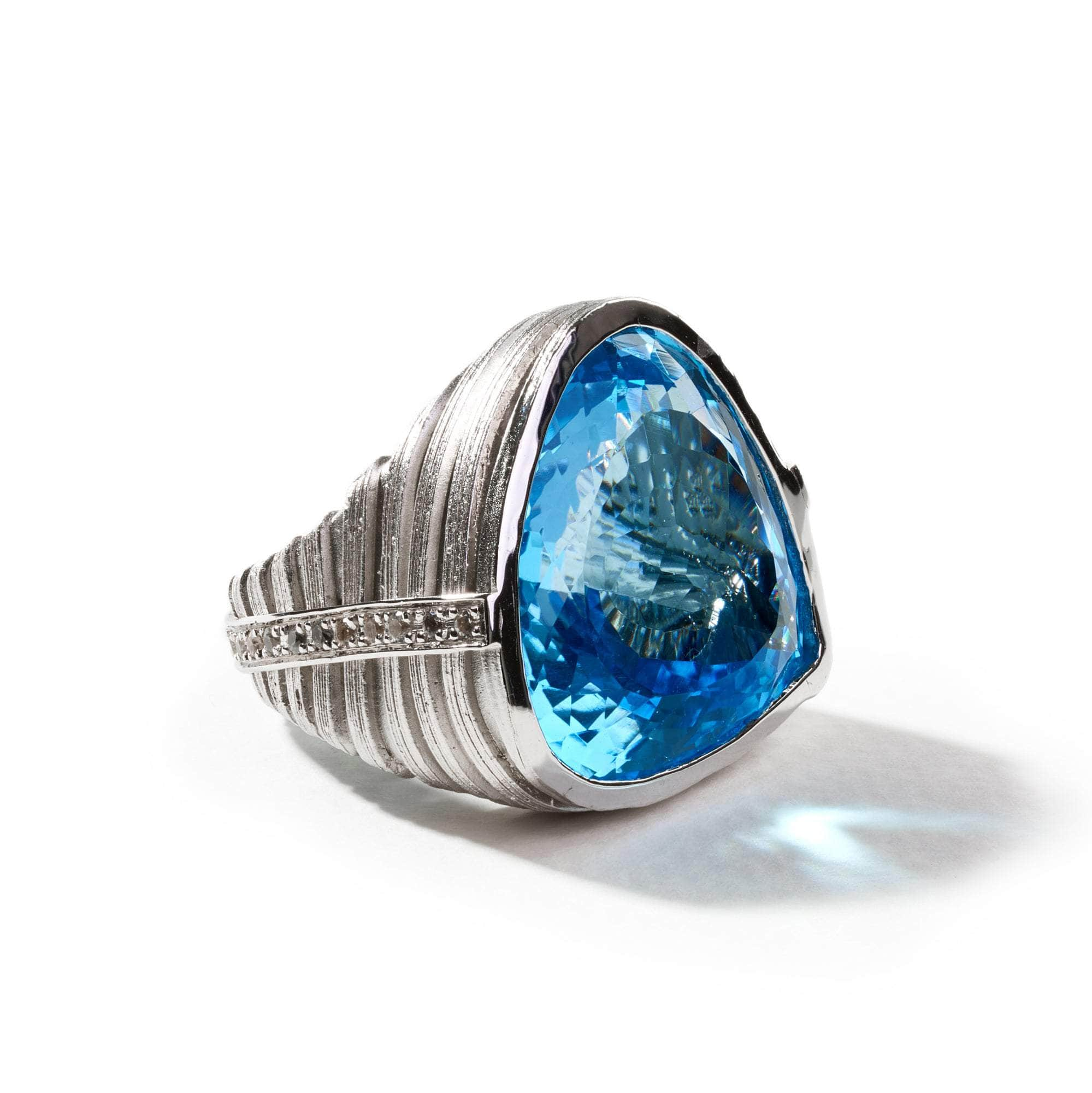 Fara Blue Topaz and White Sapphire Ring GERMAN KABIRSKI