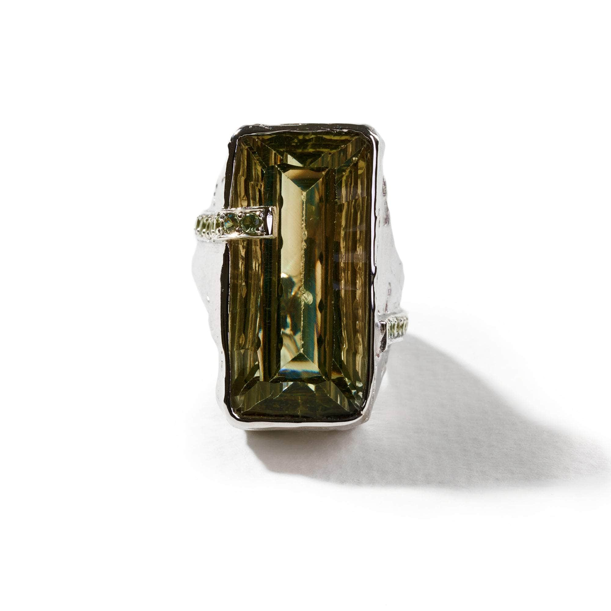 Khaos Green Amethyst and Green Sapphire Ring GERMAN KABIRSKI