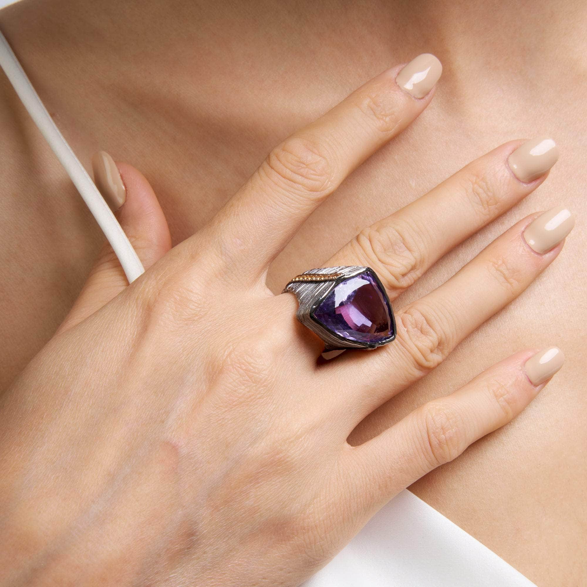 Nous Amethyst and Orange Sapphire Ring GERMAN KABIRSKI