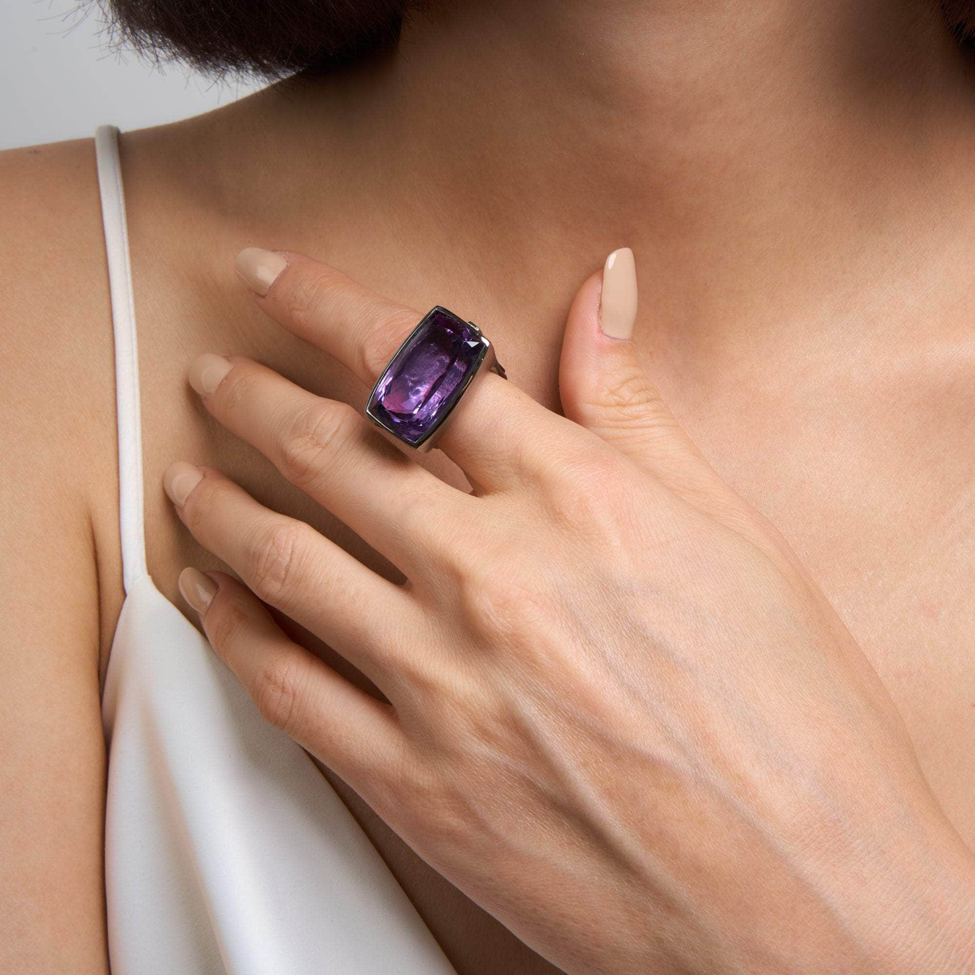 Telos Amethyst and Black Spinel Ring GERMAN KABIRSKI