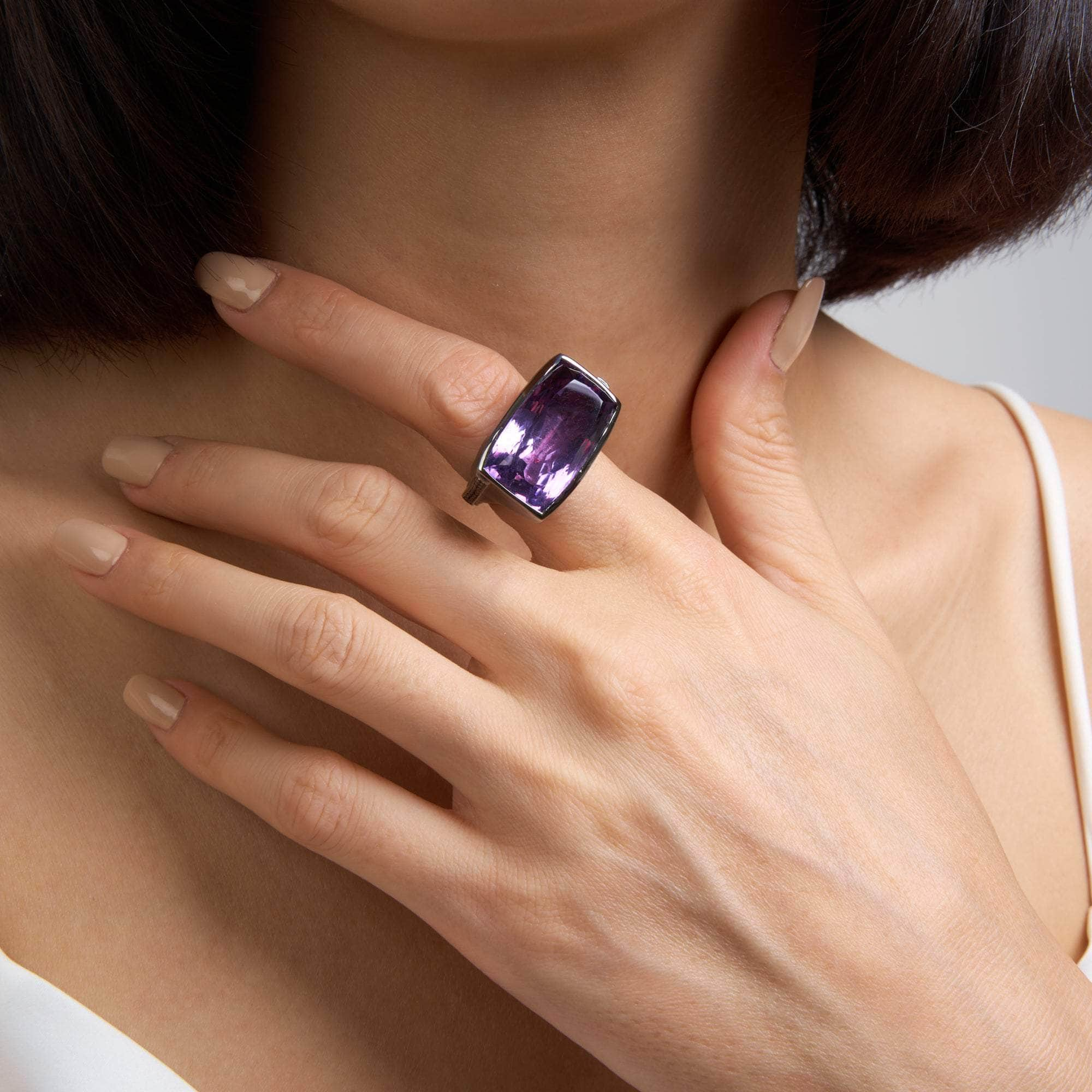 Telos Amethyst and Black Spinel Ring GERMAN KABIRSKI