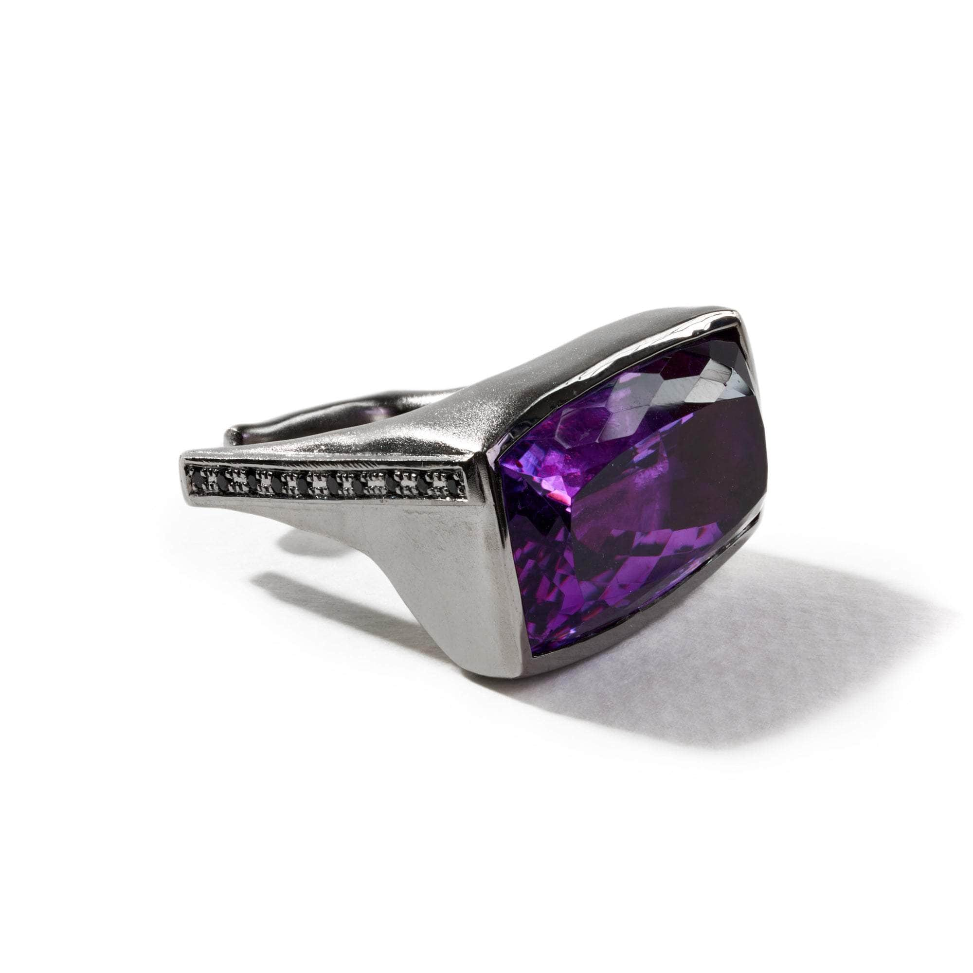 Telos Amethyst and Black Spinel Ring GERMAN KABIRSKI