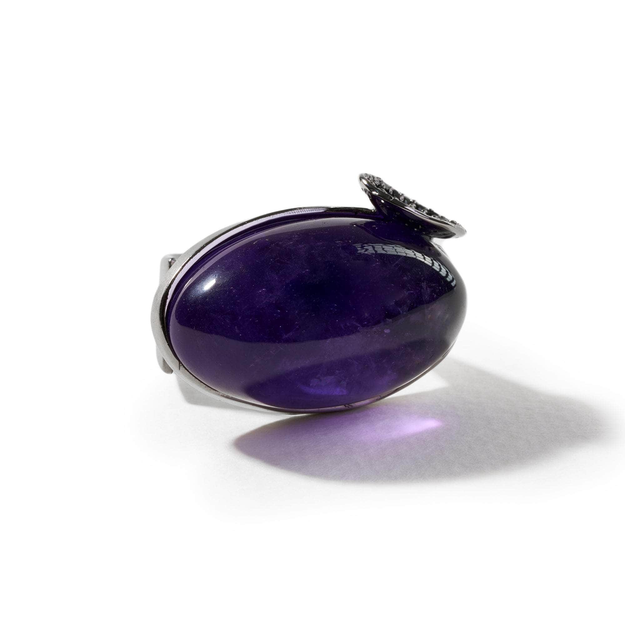 Henn Amethyst and Black Spinel Ring GERMAN KABIRSKI