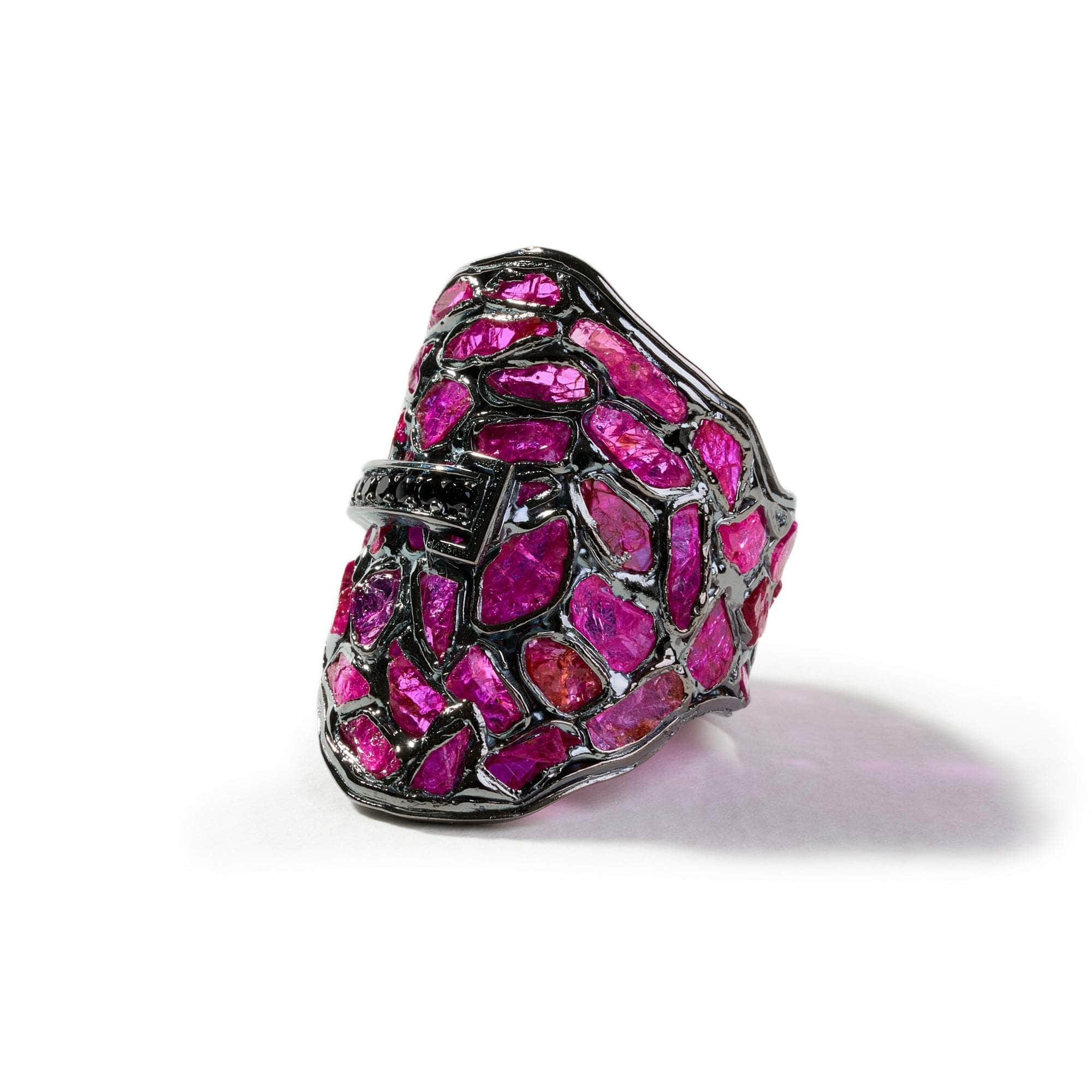 Deci Rough Ruby and Black Spinel Ring GERMAN KABIRSKI