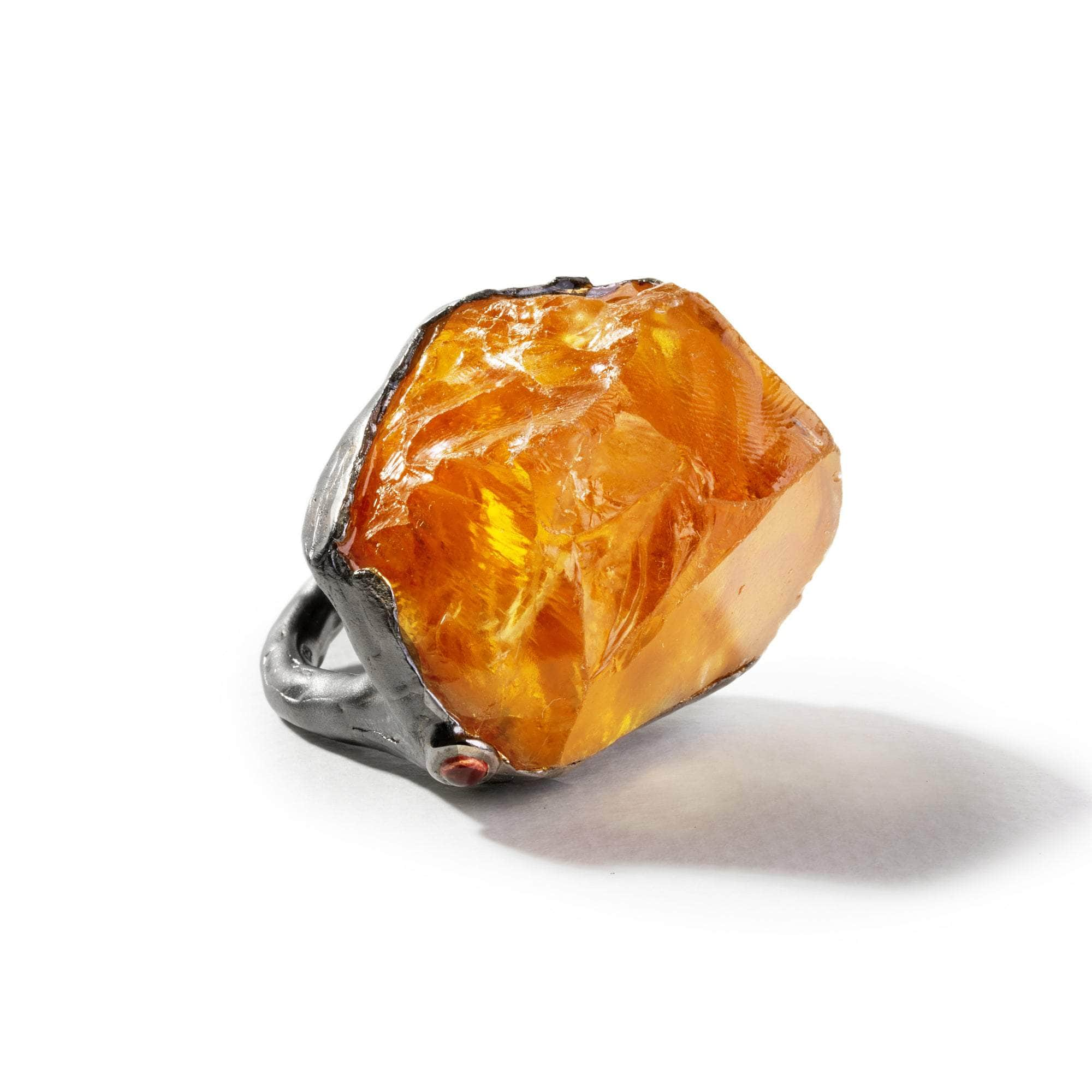 Quim Rough Citrine and Pink Sapphire and Orange Sapphire Ring GERMAN KABIRSKI