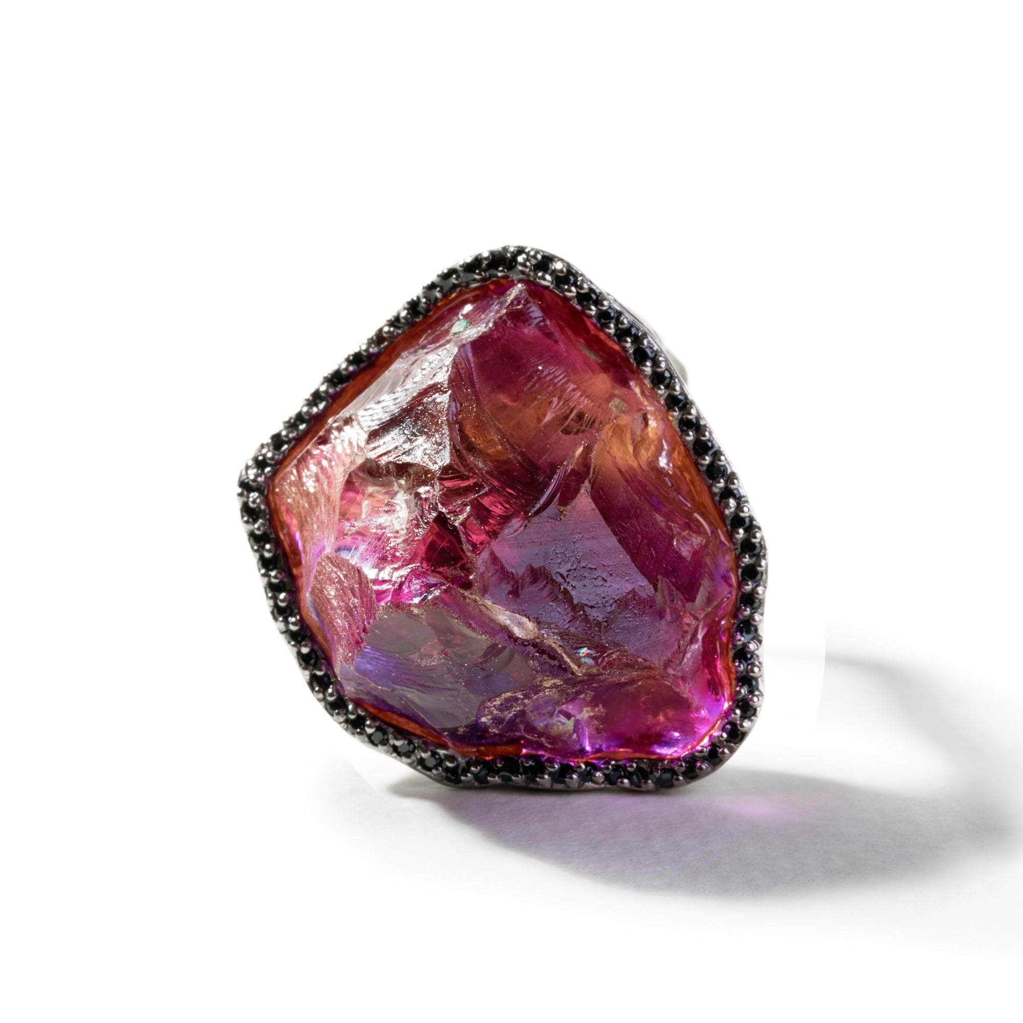 Bose Rough Amethyst and Black Spinel Ring GERMAN KABIRSKI