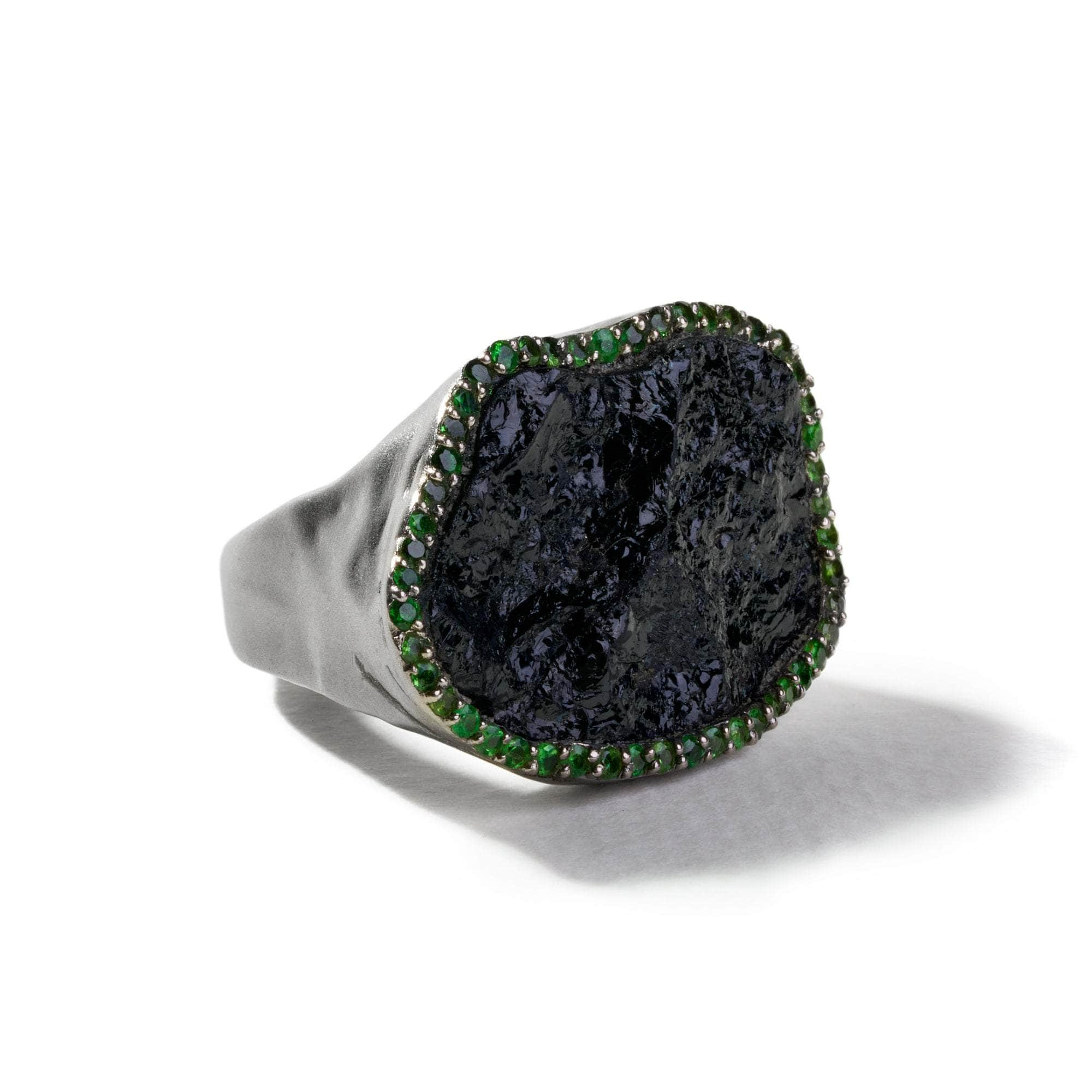 Mae Black Tourmaline and Chrome Diopside Ring GERMAN KABIRSKI