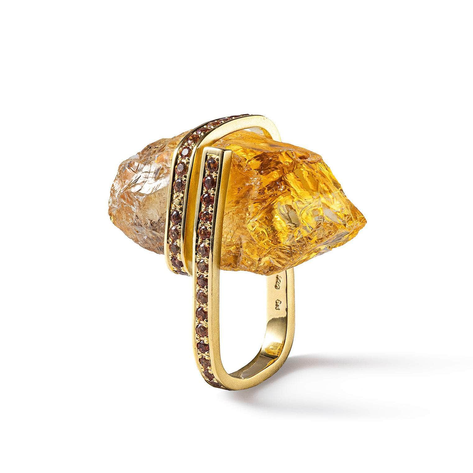 Torr Rough Citrine and Orange Sapphire Ring GERMAN KABIRSKI