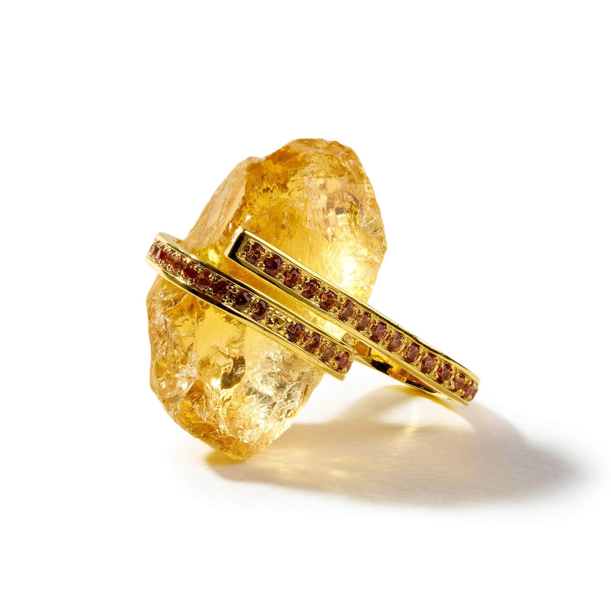 Torr Rough Citrine and Orange Sapphire Ring GERMAN KABIRSKI