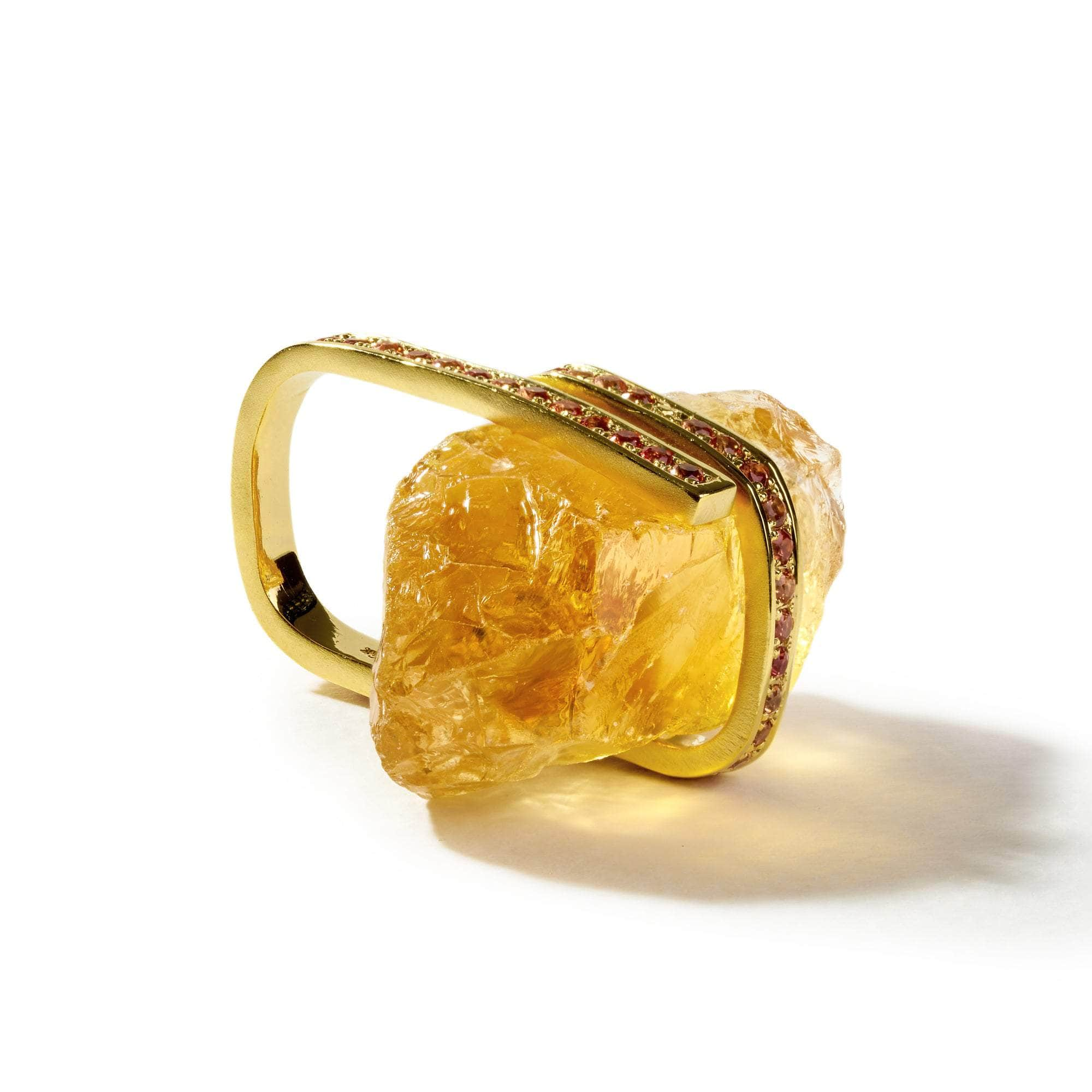 Torr Rough Citrine and Orange Sapphire Ring GERMAN KABIRSKI