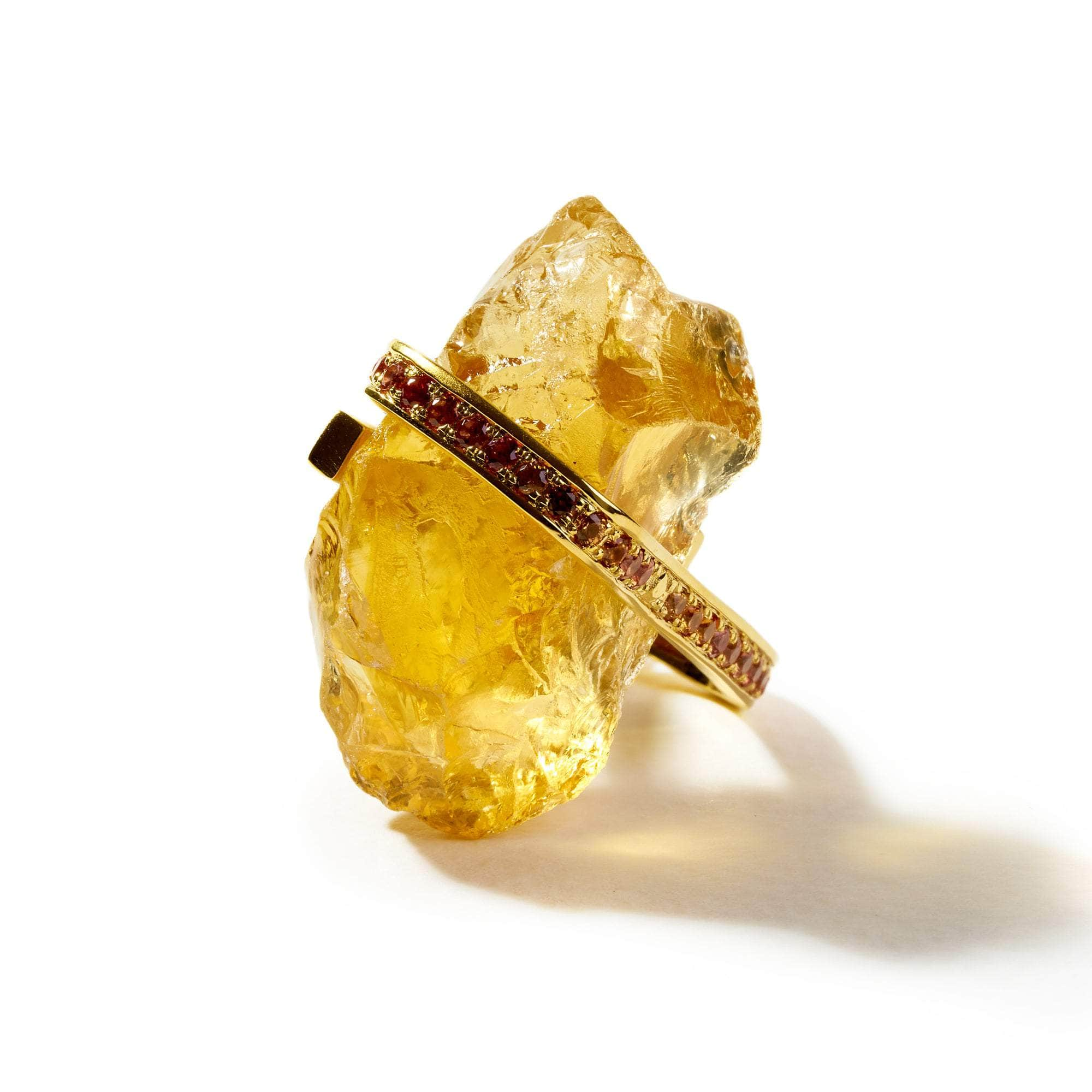 Torr Rough Citrine and Orange Sapphire Ring GERMAN KABIRSKI