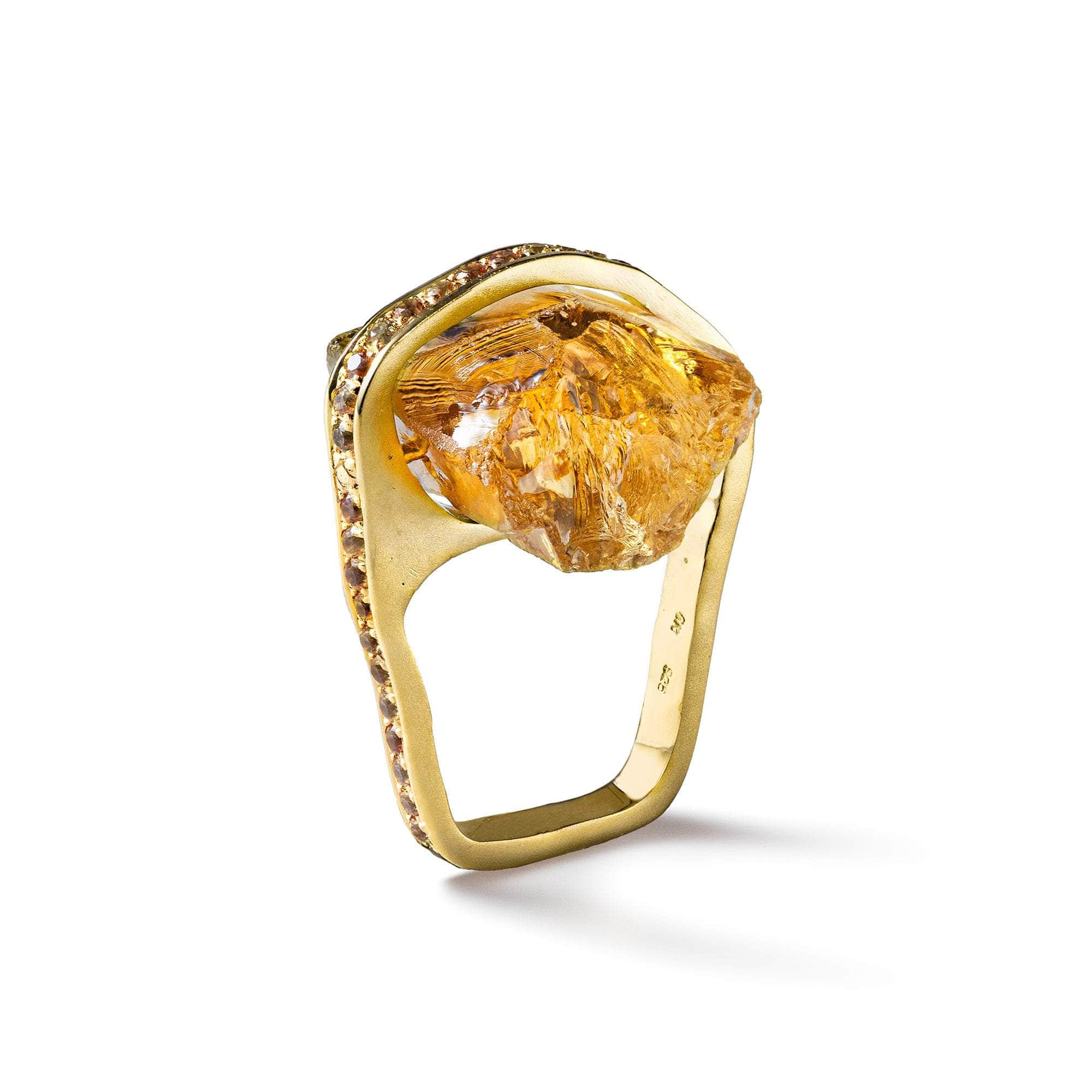 Payne Rough Citrine and Yellow Sapphire Ring GERMAN KABIRSKI